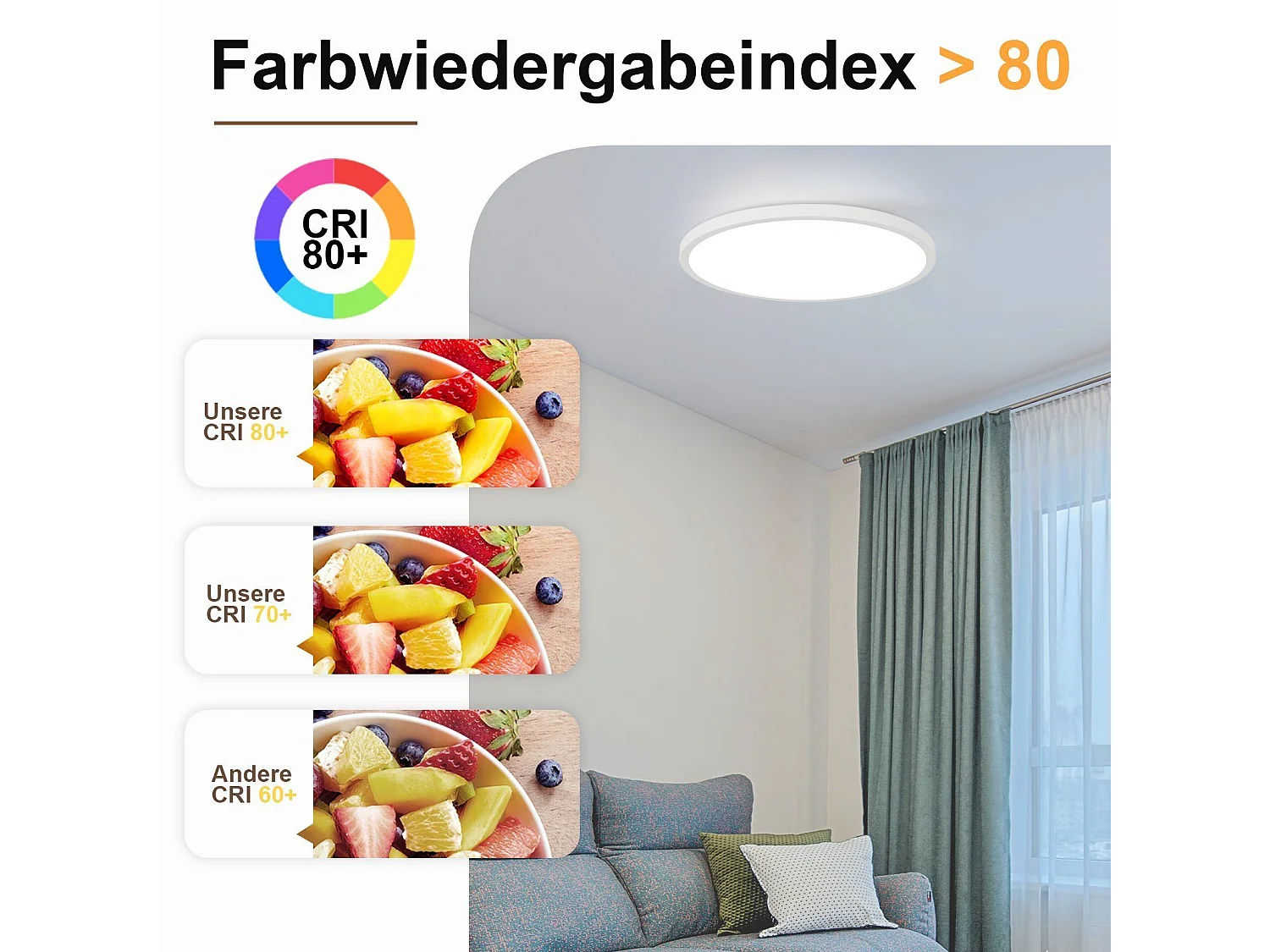 NETTLIFE LED plafondlamp diameter 30 cm platte keukenlamp ronde witte lamp 24W slaapkamer IP44 6000K hallamp voor badkamer