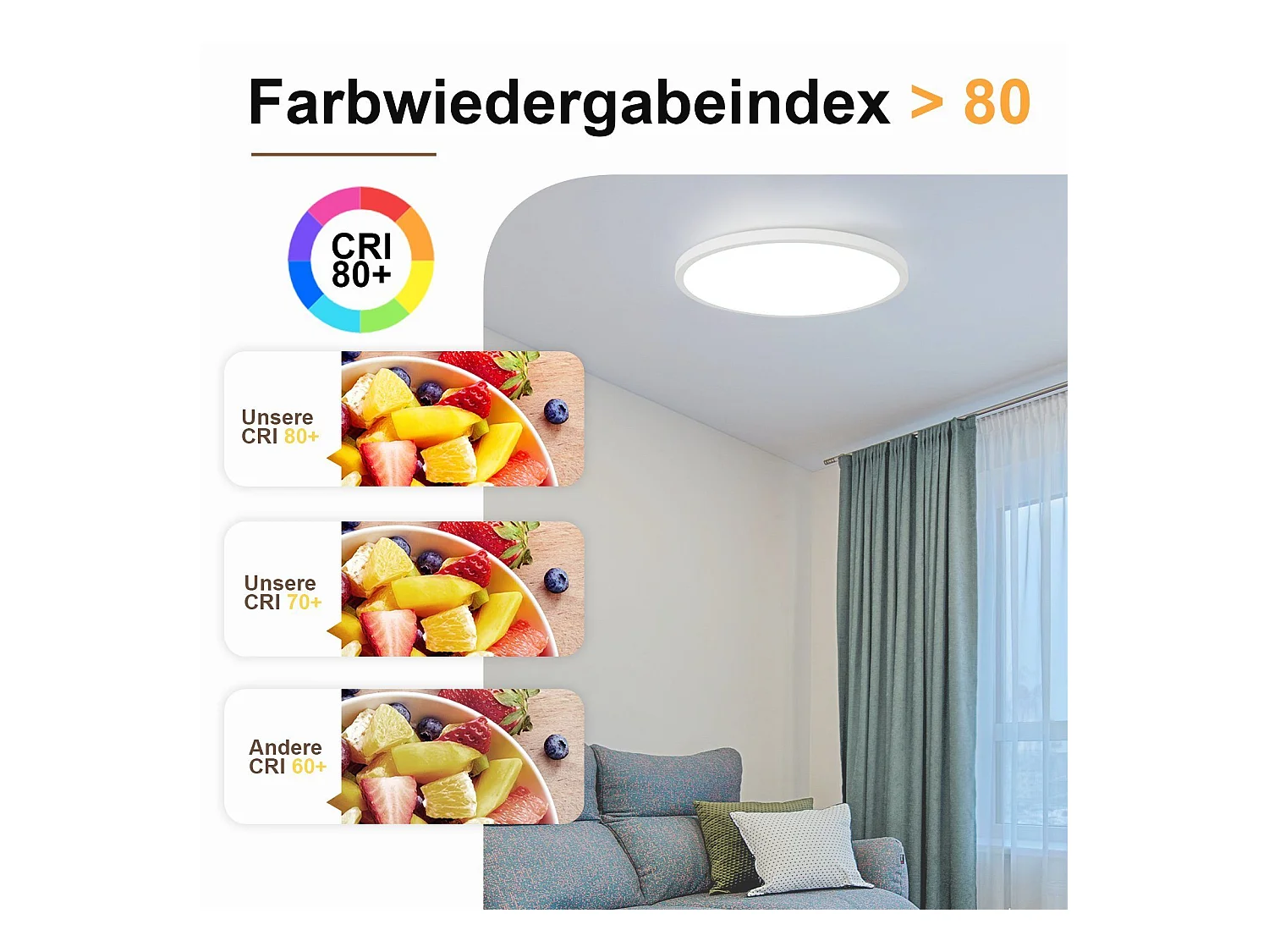 NETTLIFE Plafonnier LED Ø 30 cm Lampe de cuisine plate Lampe blanche ronde 24 W Chambre à coucher IP44 6000 K Lampe de couloir pour salle de bain