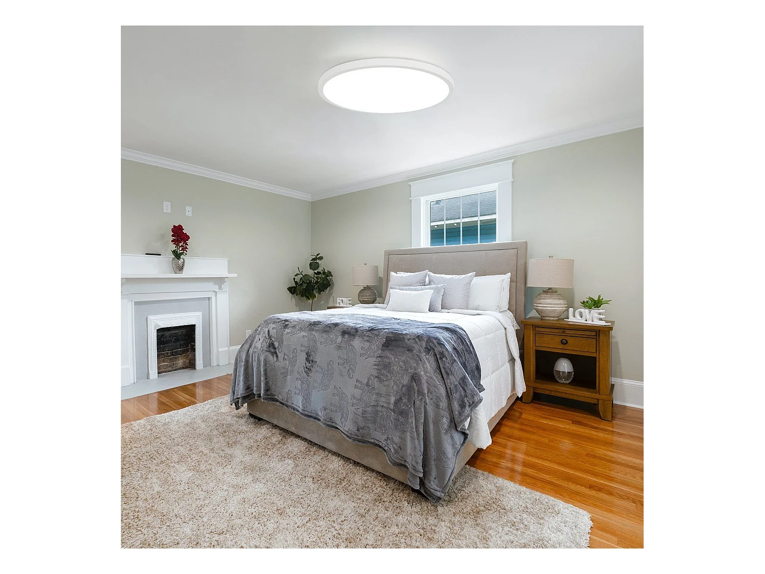 NETTLIFE Plafonnier LED Ø 30 cm Lampe de cuisine plate Lampe blanche ronde 24 W Chambre à coucher IP44 6000 K Lampe de couloir pour salle de bain