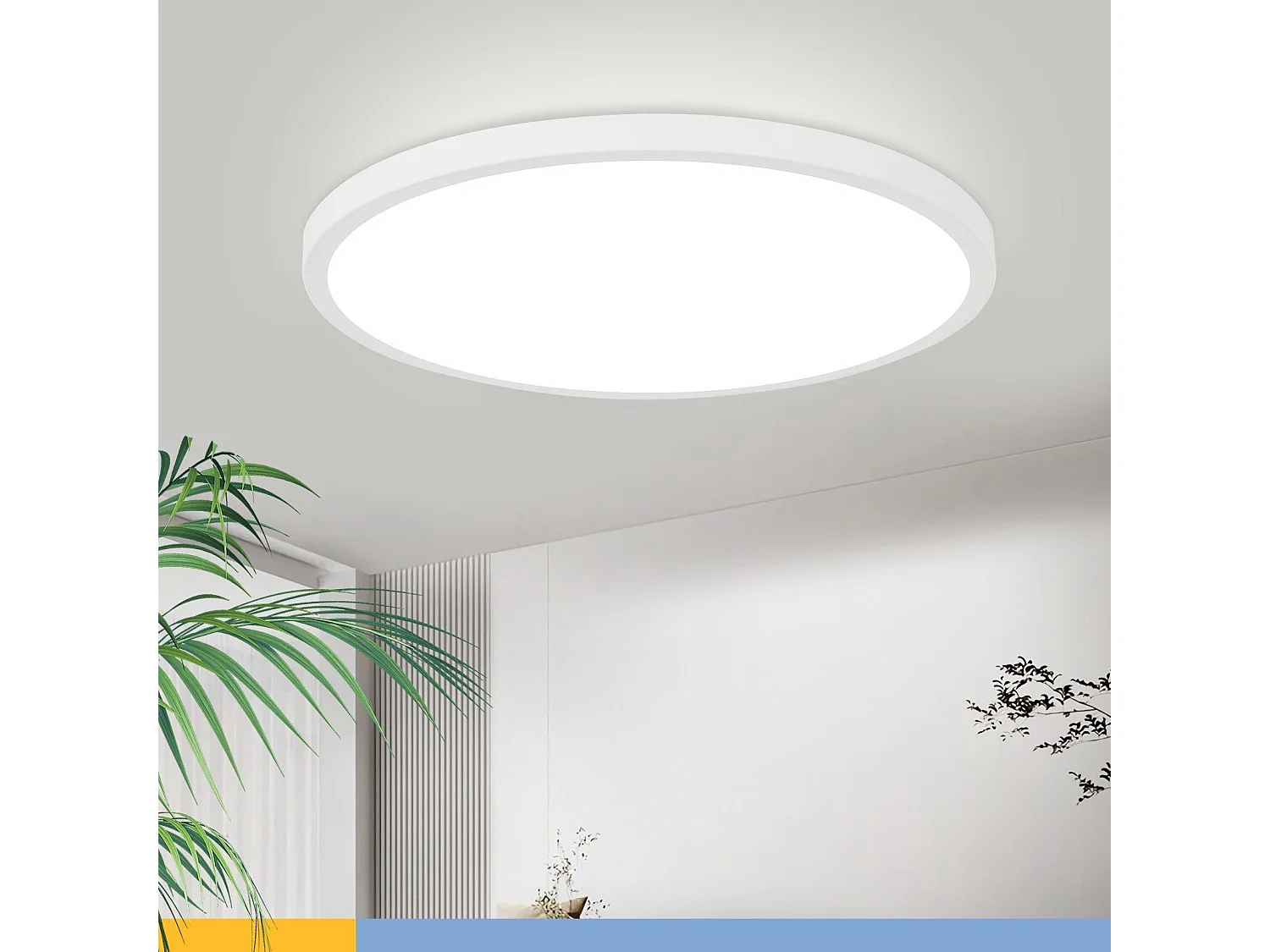 NETTLIFE LED plafondlamp diameter 30 cm platte keukenlamp ronde witte lamp 24W slaapkamer IP44 6000K hallamp voor badkamer