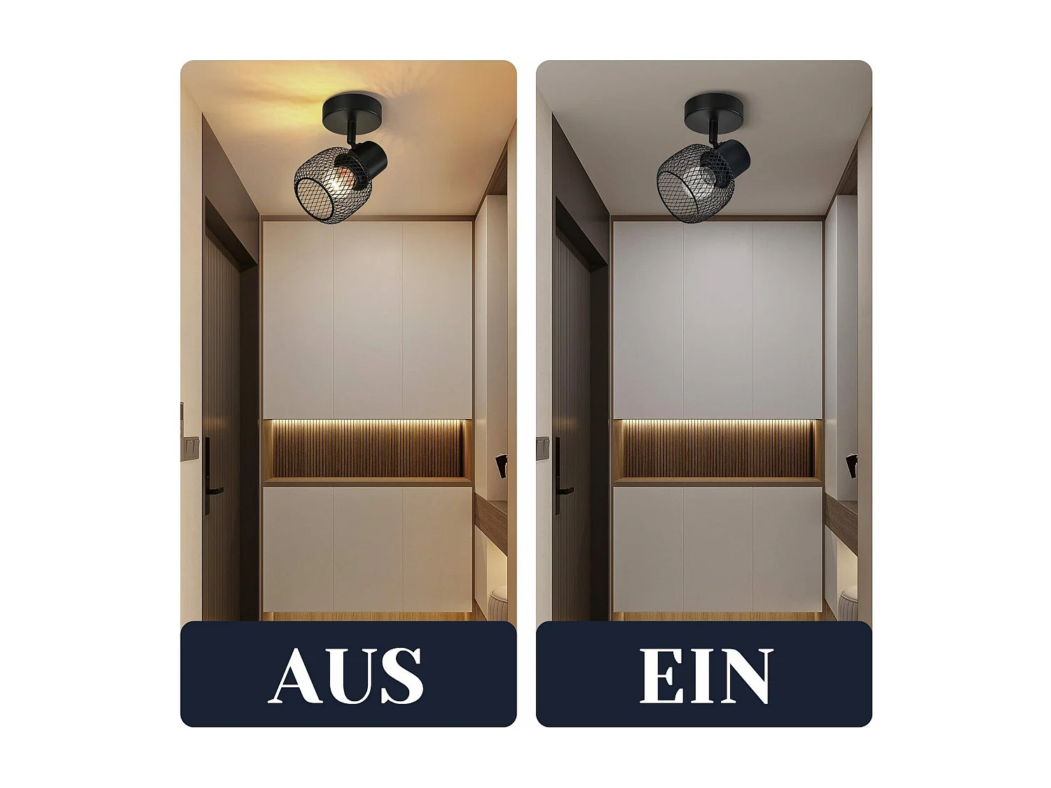 NETTLIFE Opbouwspot 1 vlammen E27 zwart rond Plafondspot vintage metaal verstelbaar 330°spot plafondlamp spot voor woonkamer slaapkamer keuken zonder gloeilampen