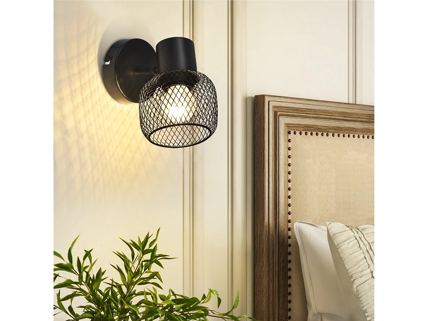NETTLIFE Plafonnier Spot en Métal Noir Lampe de Couloir Vintage Pivotant 330° Intérieur pour Cuisine Chambre d'enfant Salon Chambre 40 W