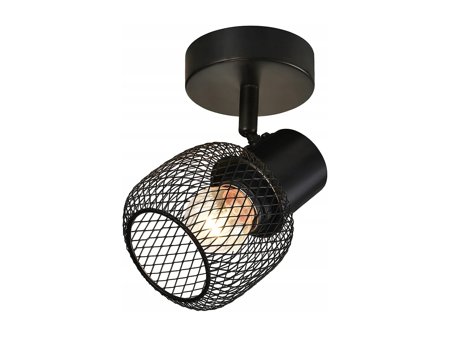 NETTLIFE Opbouwspot 1 vlammen E27 zwart rond Plafondspot vintage metaal verstelbaar 330°spot plafondlamp spot voor woonkamer slaapkamer keuken zonder gloeilampen