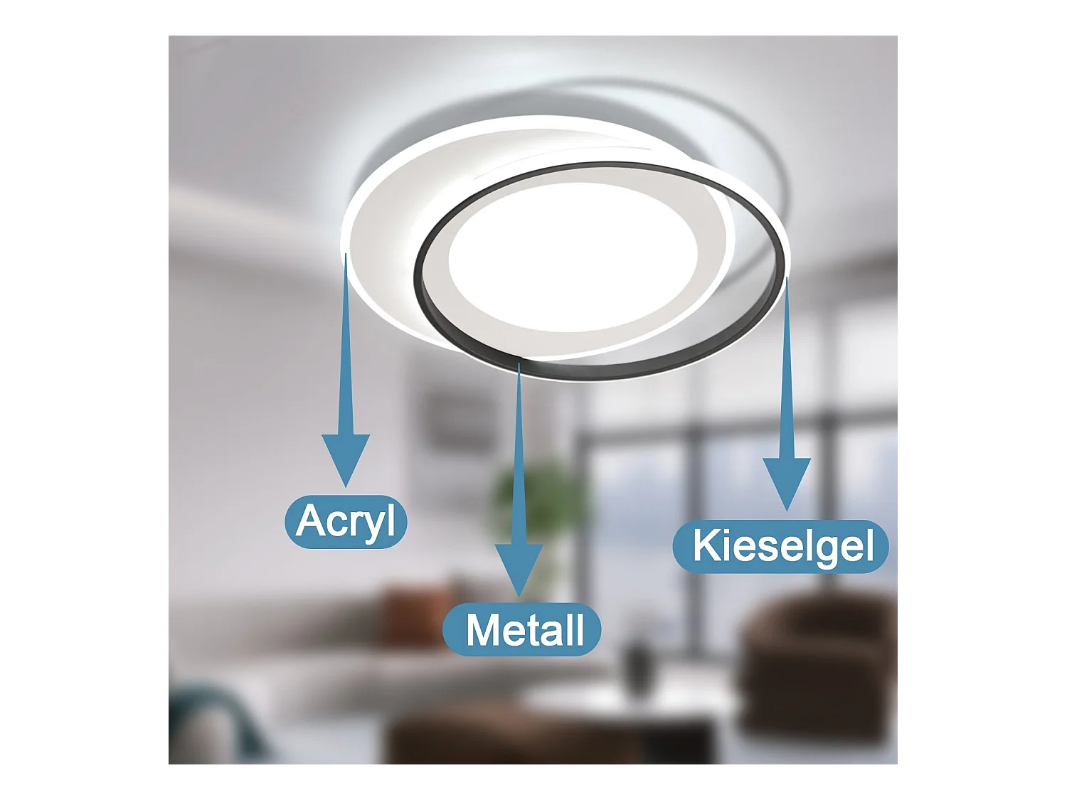 NETTLIFE LED Plafondlamp Zwart Wit Rond 66W Modern Dimbaar met Afstandsbediening Woonkamerlamp voor Slaapkamer Keuken Gang