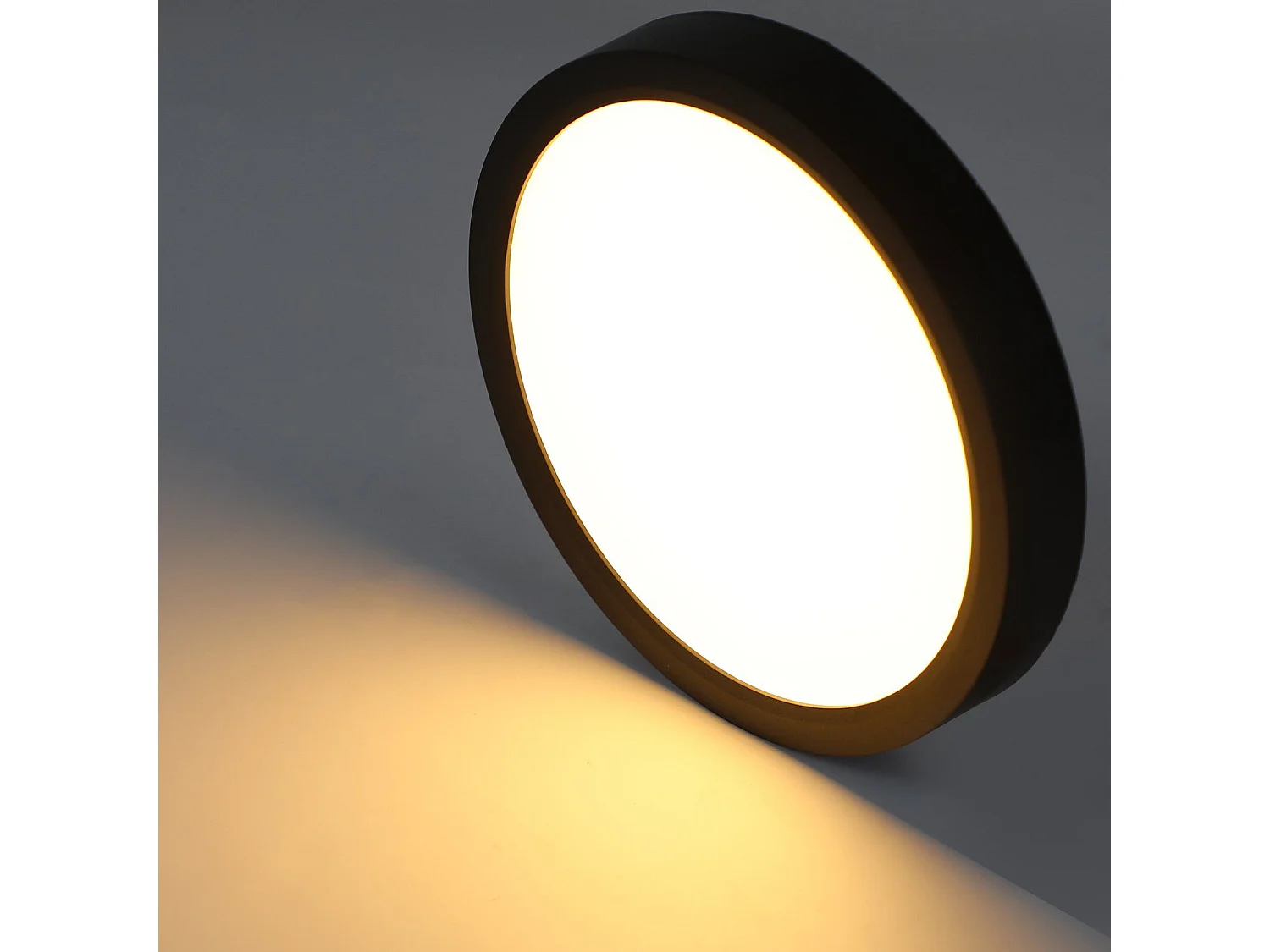 NETTLIFE LED plafondlamp koel wit 15W zwart diameter 22cm platte ronde lamp IP44 waterdichte lamp badkamerlamp