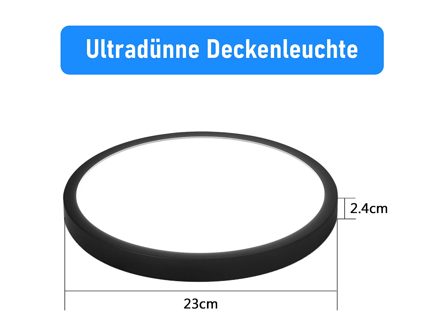 NETTLIFE Plafonnier LED Blanc Froid 15 W Noir Diamètre 22 cm Rond Plat IP44 Lampe Étanche Lampe de Couloir pour Salle de Bain Cuisine Couloir