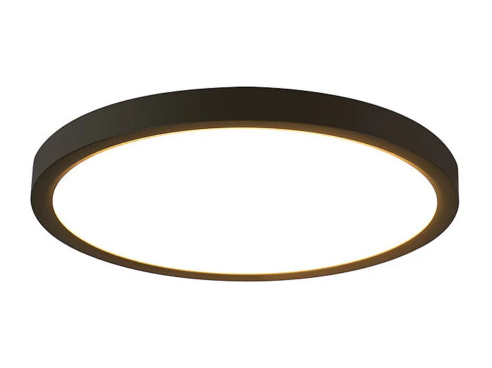 NETTLIFE Plafonnier LED Blanc Froid 15 W Noir Diamètre 22 cm Rond Plat IP44 Lampe Étanche Lampe de Couloir pour Salle de Bain Cuisine Couloir