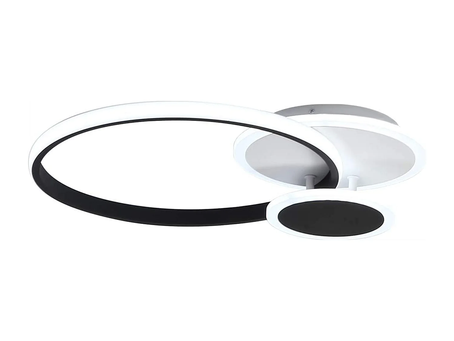 NETTLIFE Plafonnier LED 39W Moderne Noir Blanc Fer Aluminium et Acrylique avec Télécommande Lampe de Chambre pour Salle à Manger Bureau Couloir