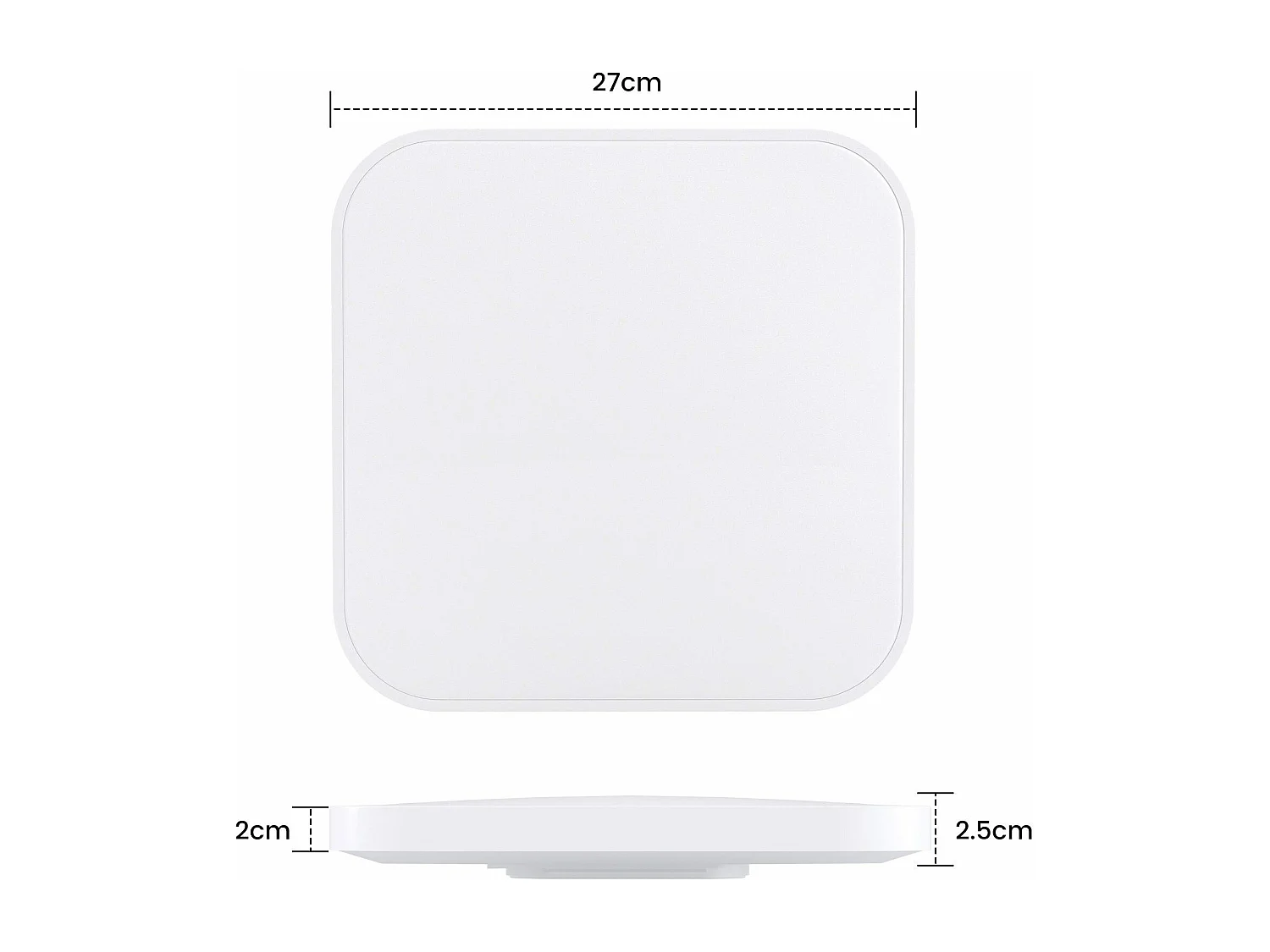 NETTLIFE Plafondlamp - LED - Ø 27 cm - witte plafonniére - 15W - Dimbaar - 3000-6500K - rechthoek