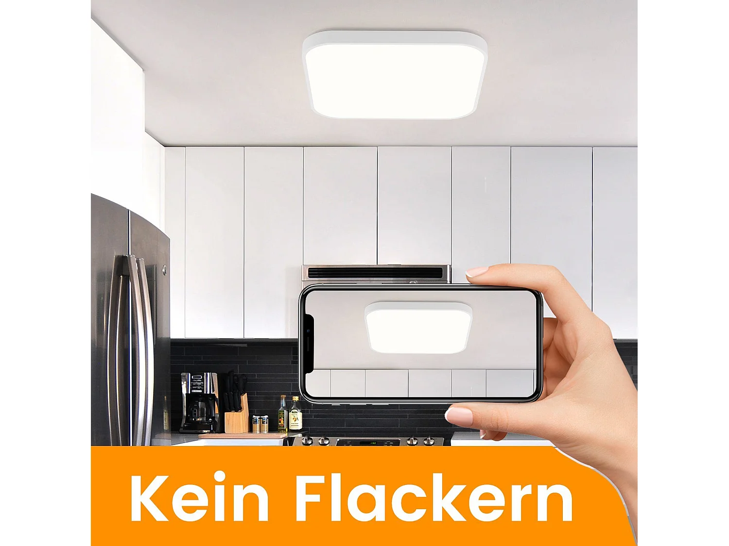 NETTLIFE Plafonnier LED 15W, 27cm IP44 Lampe de Dimmable avec Télécommande de Bain Lampe de de Bain Carrée Lampe de pour Cuisine Couloir Salle de Bain