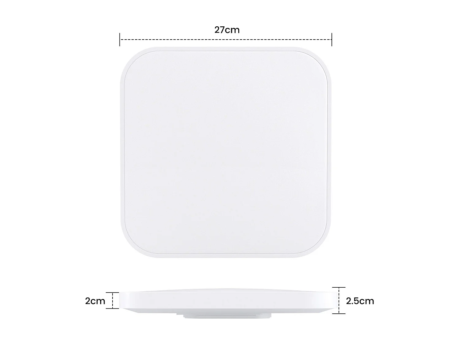 NETTLIFE Lámpara de Techo LED 15W, 27cm IP44 Lámpara Regulable con Control Remoto Lámpara de Baño Cuadrada para Cocina Pasillo Baño