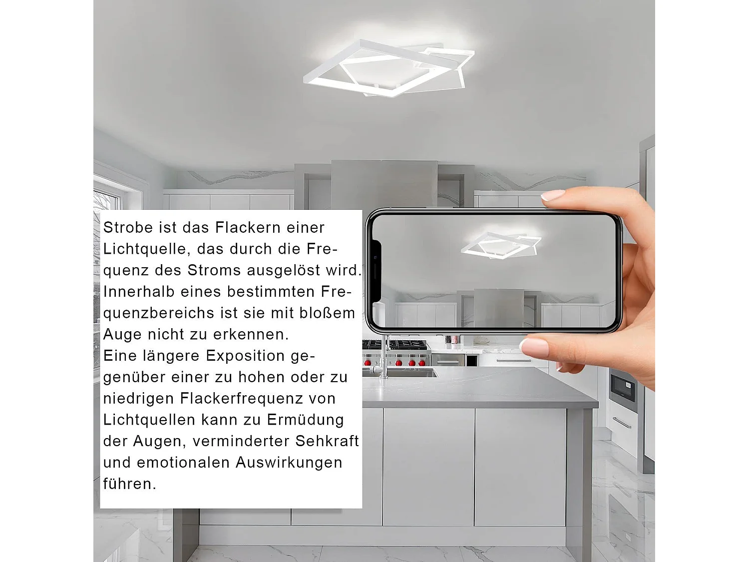 NETTLIFE LED Deckenleuchte Wohnzimmer Dimmbare Lampe 50W Modernes Design mit Fernbedienung Metall für Esszimmer Küche Schlafzimmer