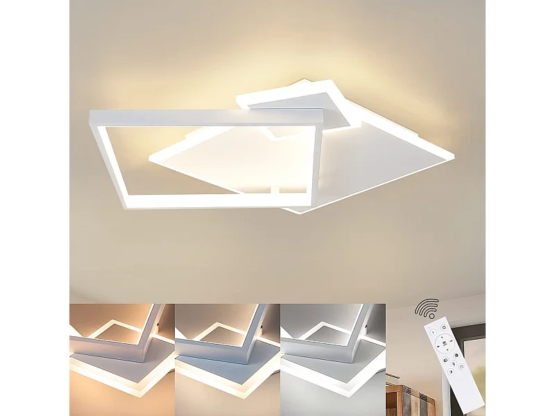 NETTLIFE LED Deckenleuchte Wohnzimmer Dimmbare Lampe 50W Modernes Design mit Fernbedienung Metall für Esszimmer Küche Schlafzimmer