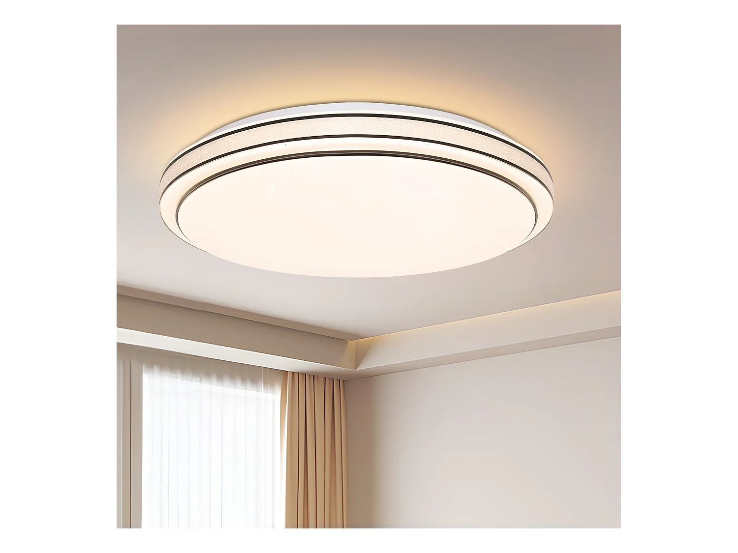 NETTLIFE LED Plafondlamp - rond - zwart - 27cm sterrenhemel slaapkamerlamp - modern 12W keukenlamp - 3000K warm wit - voor hal | woonkamer | kinderkamer