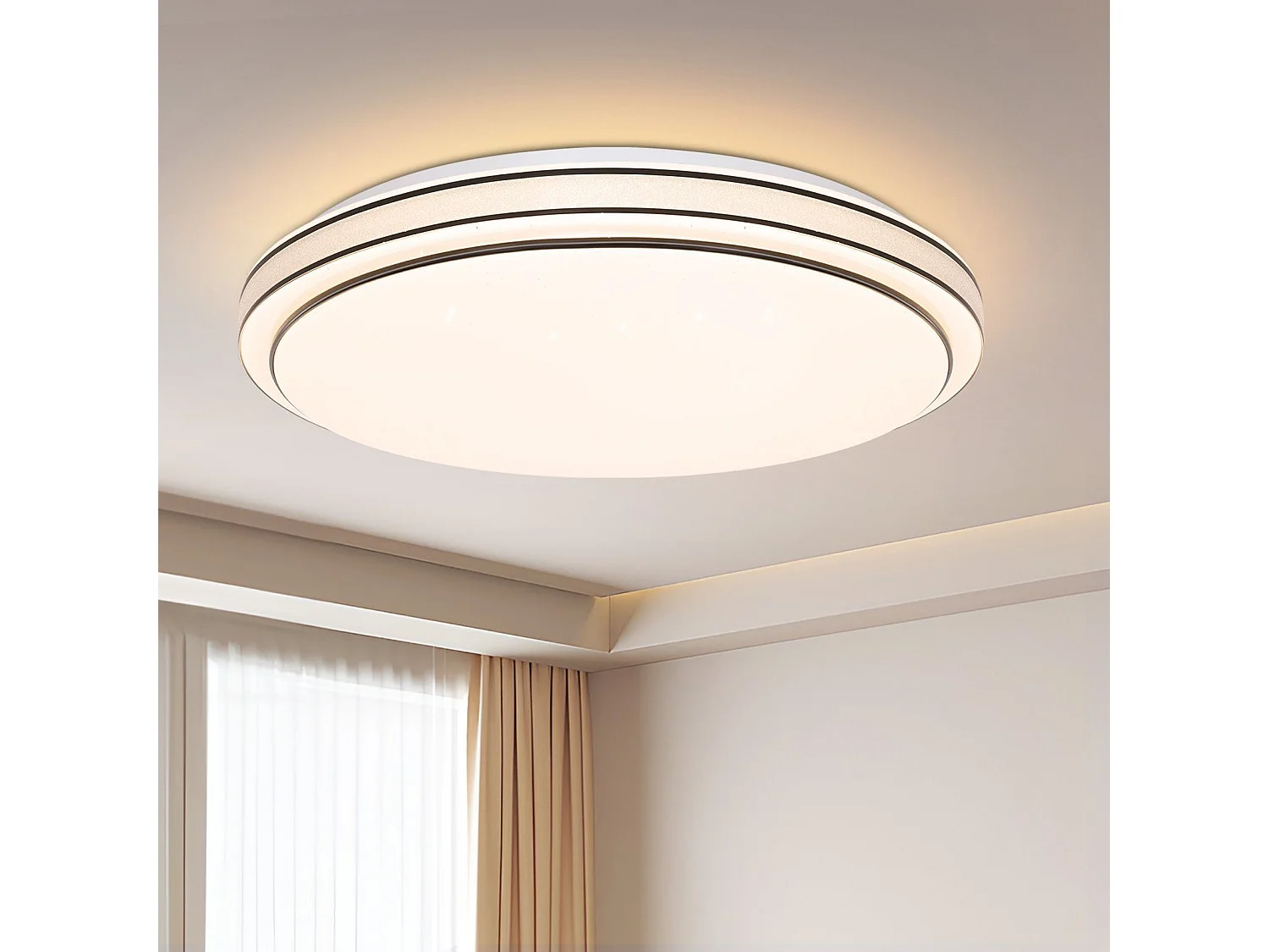 NETTLIFE Lampa sufitowa LED Sypialnia - średnica 27 cm Lampa Starry Sky 12W Ciepła biała lampa Nowoczesna okrągła lampa do salonu do przedpokoju w kuchni