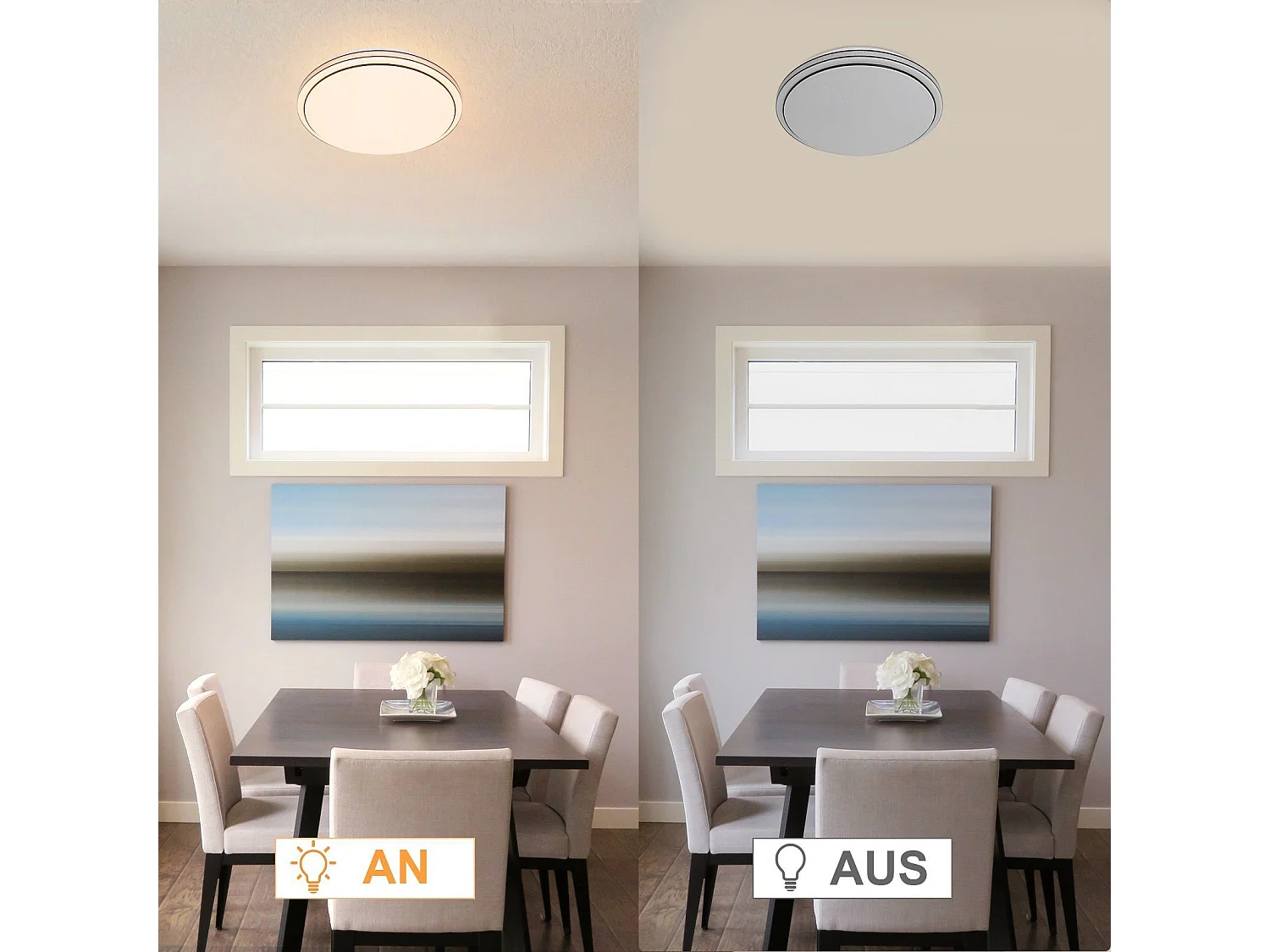 NETTLIFE Lampa sufitowa LED Sypialnia - średnica 27 cm Lampa Starry Sky 12W Ciepła biała lampa Nowoczesna okrągła lampa do salonu do przedpokoju w kuchni