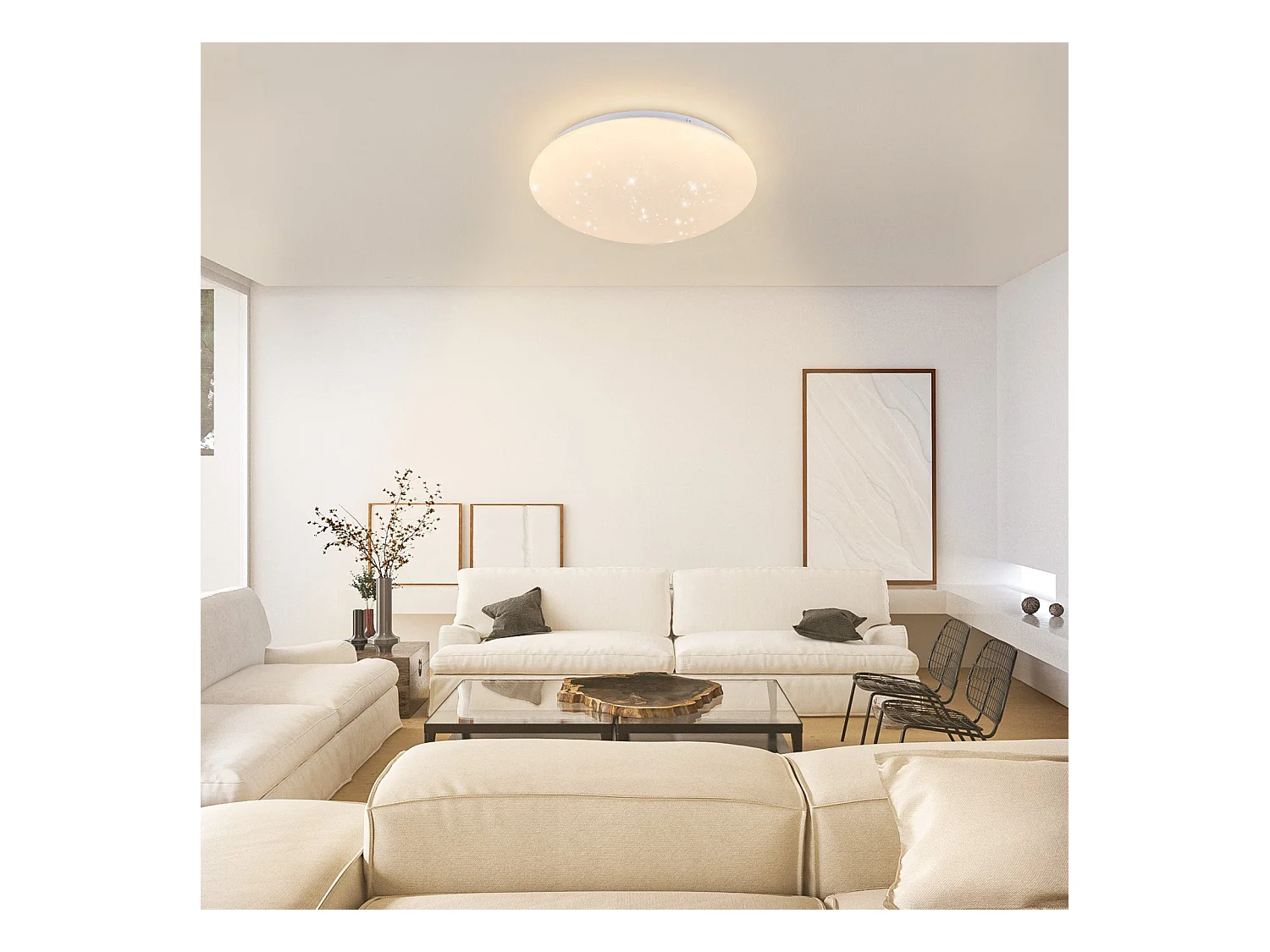NETTLIFE Plafonnier LED 30cm, ciel étoilé de bain chaud rond 18 W lampe de IP44 pour chambre d'enfant cuisine couloir salle de bain salon