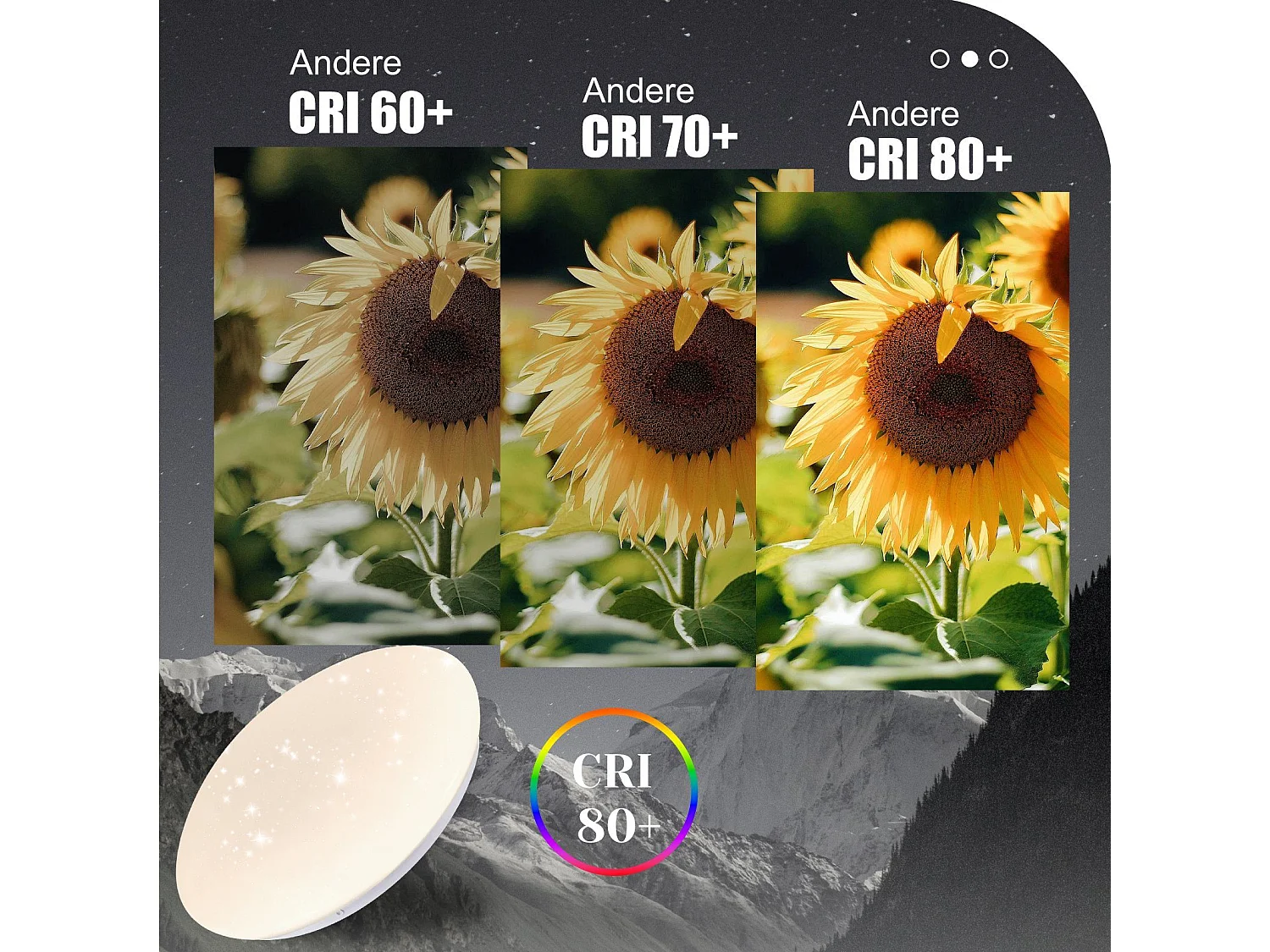 NETTLIFE Lámpara de Techo LED 30 cm Redonda IP44 18 W Dormitorio Cielo Estrellado Blanco Neutro Impermeable para Cocina Habitación Infantil Pasillo