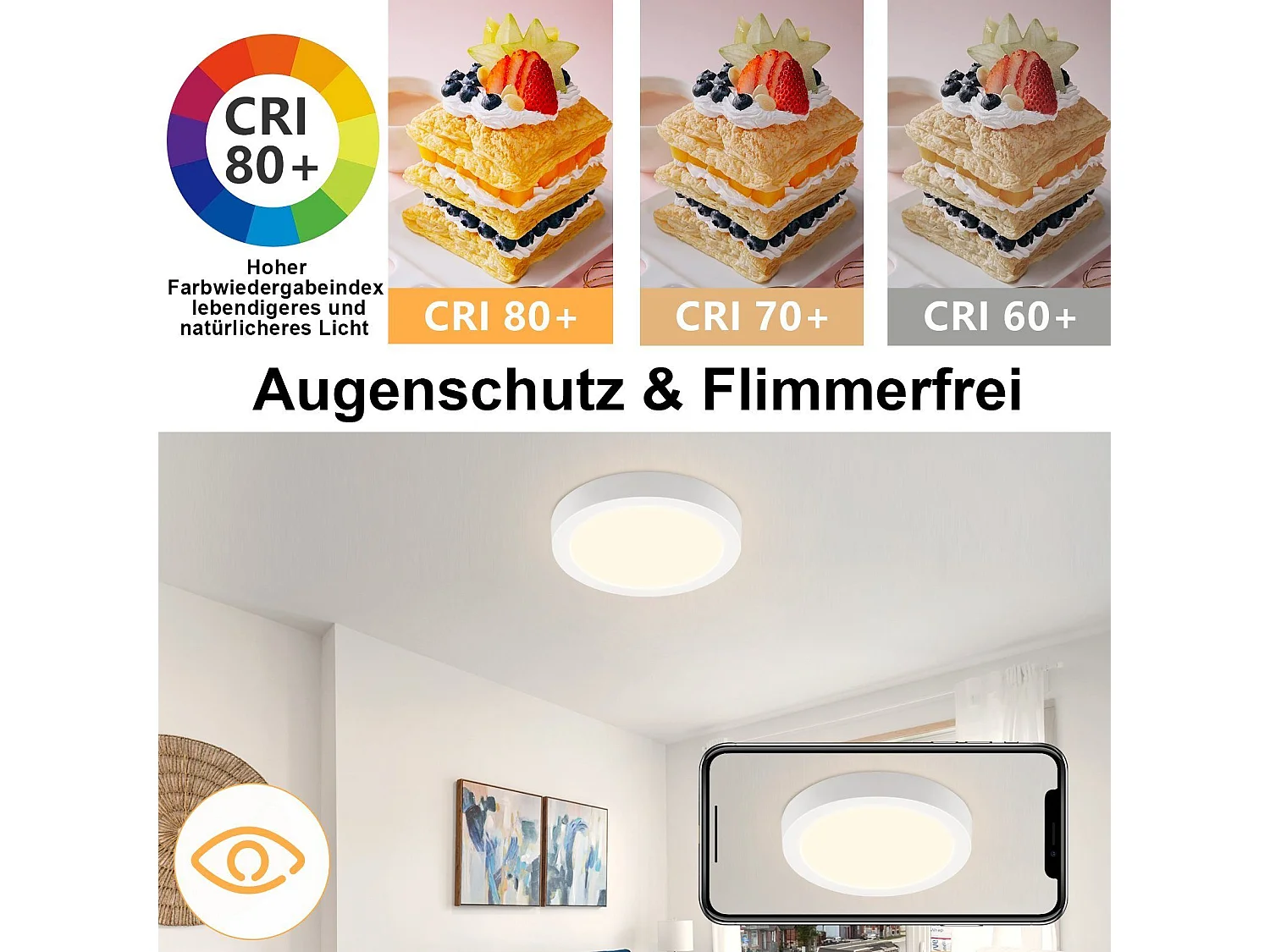 NETTLIFE LED Plafondlamp plat - ronde - 18W - 3000K warm wit - moderne - IP44 waterdicht - Ø23CM - voor keuken kantoor woonkamer kinderkamer slaapkamer