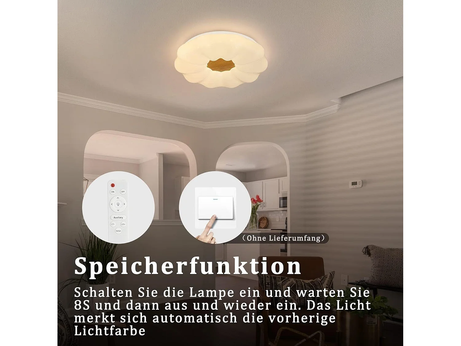 NETTLIFE Plafonnier LED Dimmable 22W 40CM Rond avec Télécommande Chambre d'Enfant Design Moderne Ciel Étoilé pour Chambre Salle à Manger Couloir