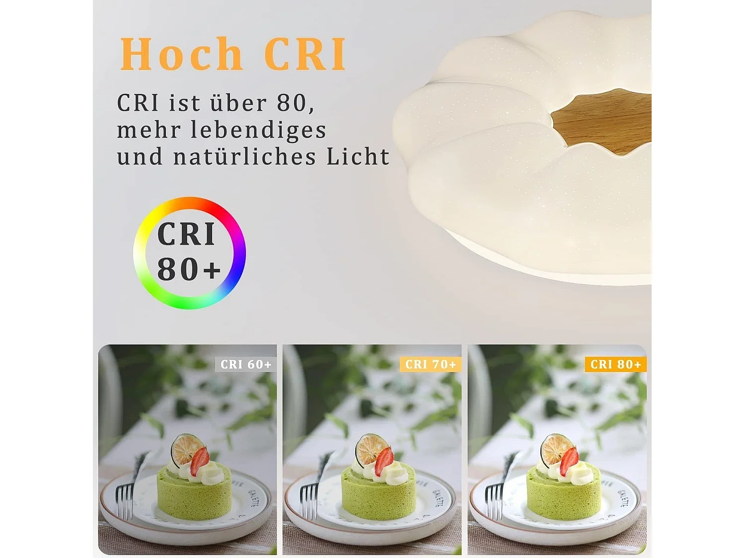 NETTLIFE Plafonnier LED Dimmable 22W 40CM Rond avec Télécommande Chambre d'Enfant Design Moderne Ciel Étoilé pour Chambre Salle à Manger Couloir