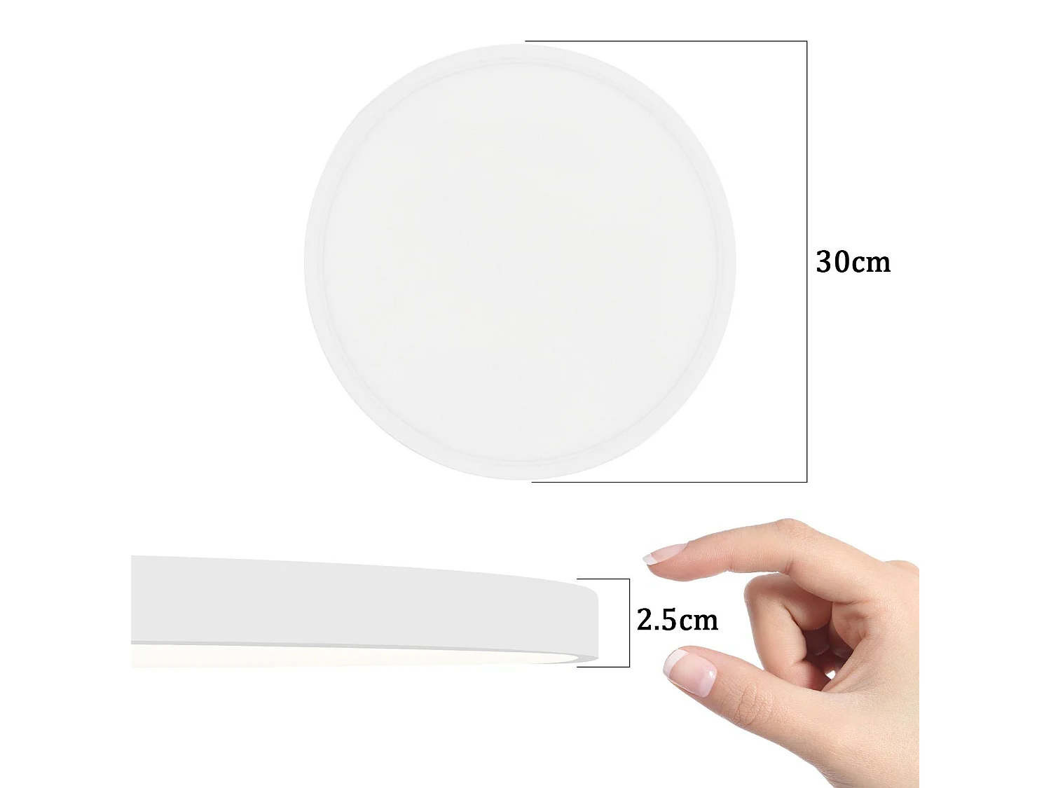 NETTLIFE Lampa sufitowa LED RGB 30 cm okrągła IP44 24 W Płaska zmiana koloru Możliwość przyciemniania za pomocą pilota Sypialnia do sypialni