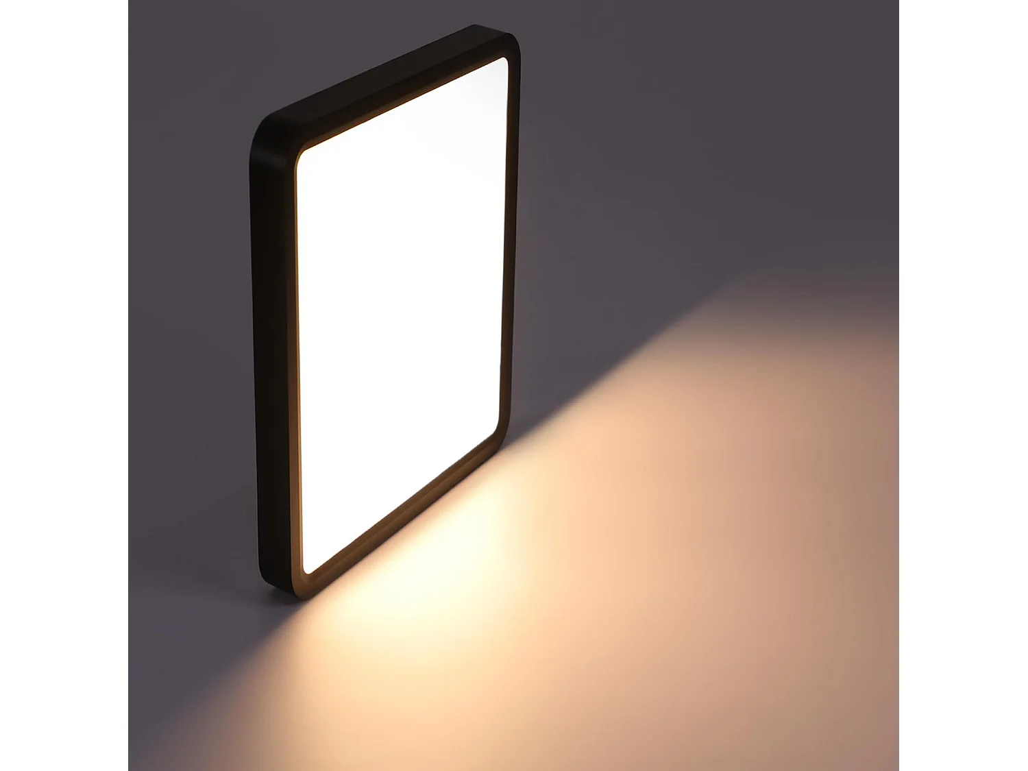 NETTLIFE Plafondlamp - LED - Ø 23 cm - Zwart plafonniére - 23W - warmwit licht - rechthoek