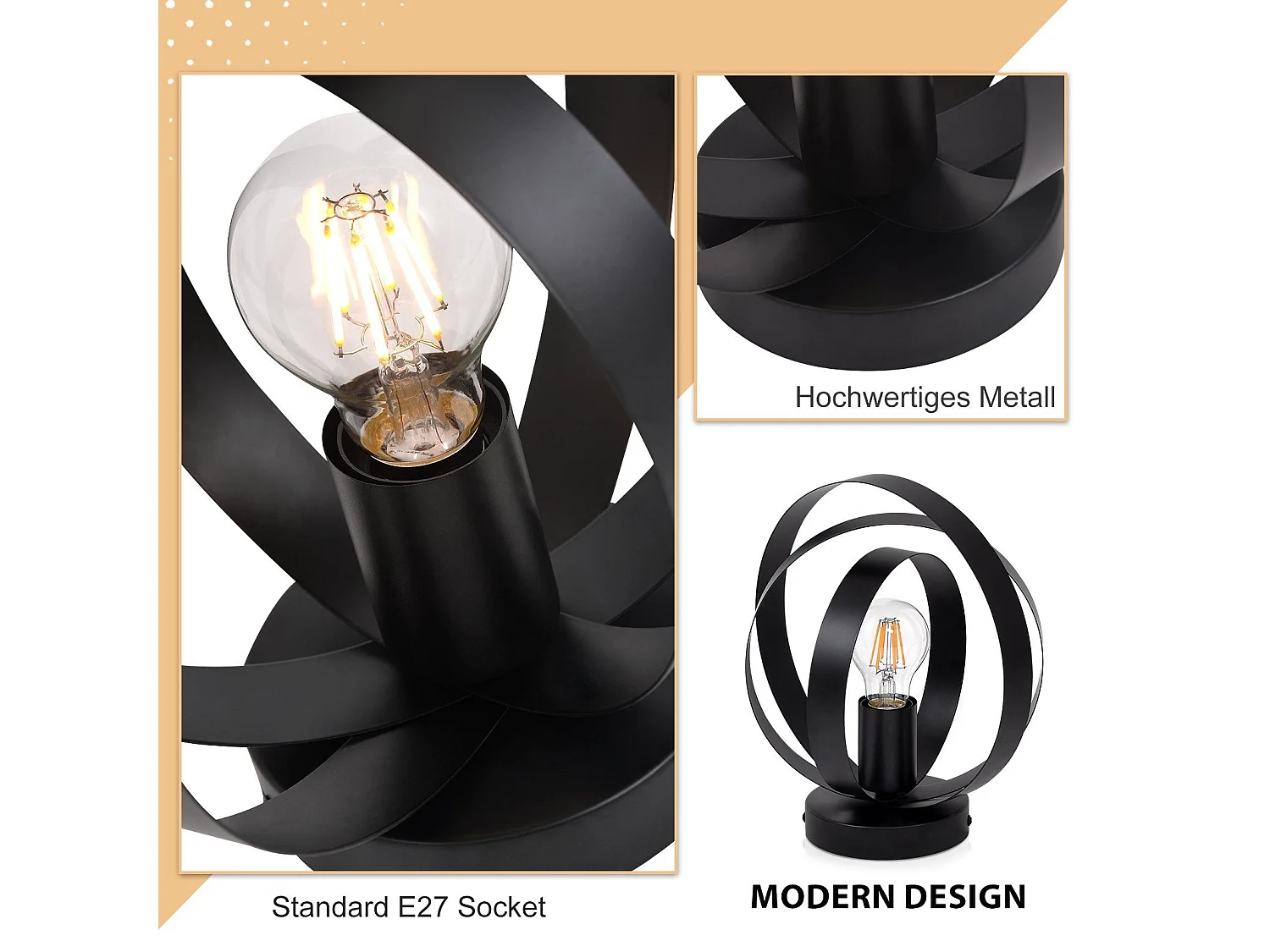 NETTLIFE Plafondlamp E27 - Zwart - Industrieel - Metaal - Retro ganglamp - 360° draaibaar - 24cm - voor woonkamer slaapkamer restaurant gang