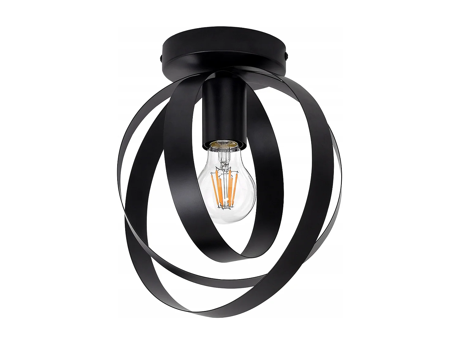 NETTLIFE Plafondlamp E27 - Zwart - Industrieel - Metaal - Retro ganglamp - 360° draaibaar - 24cm - voor woonkamer slaapkamer restaurant gang