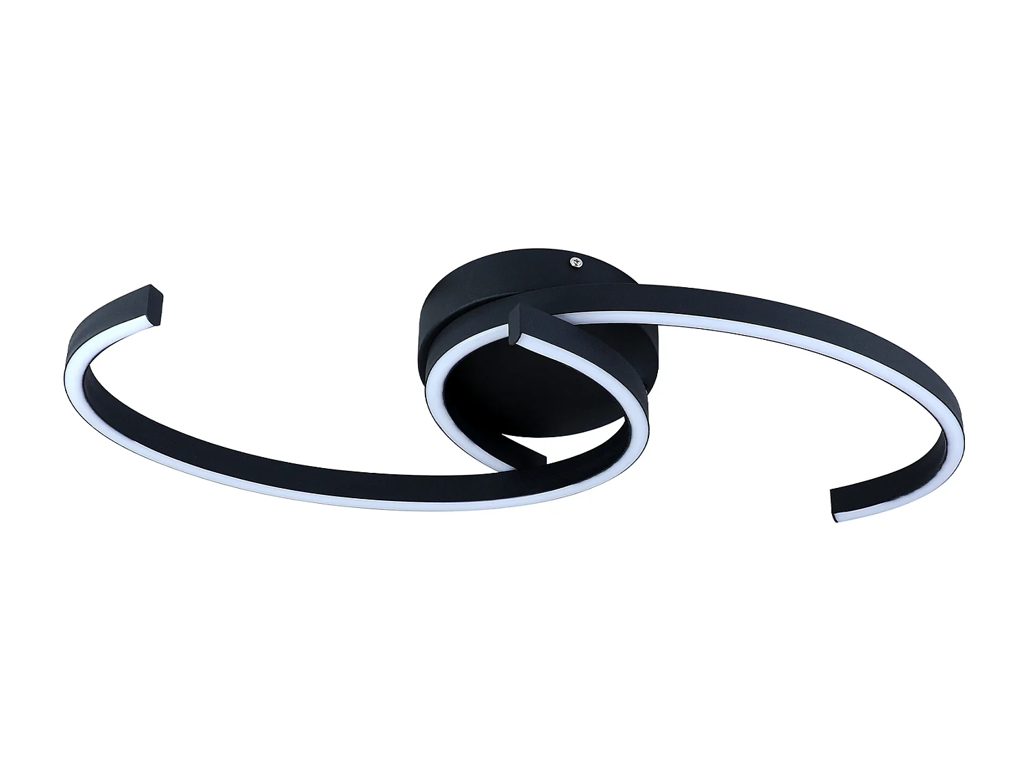 NETTLIFE Plafonnier LED Moderne 60 cm Noir 24 W Blanc Chaud Lampe de Salon pour Chambre Cuisine Couloir Salle à Manger