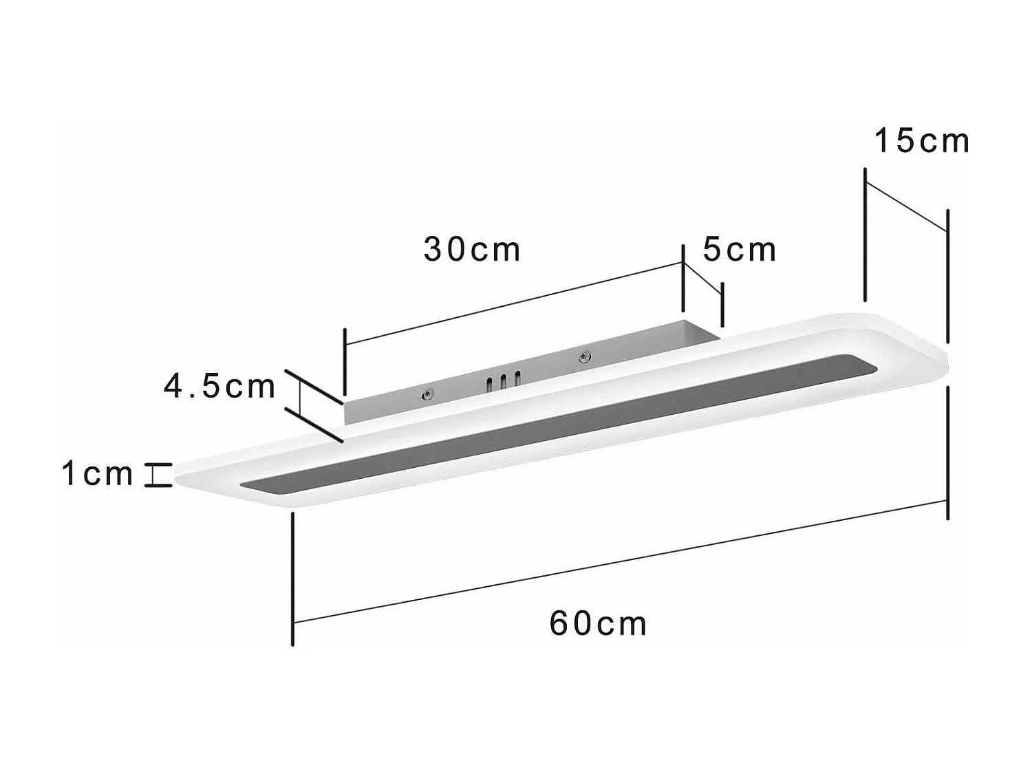 NETTLIFE Plafonnier LED à intensité variable avec télécommande 60 cm 23 W Bureau Couloir Moderne Salon Blanc Chambre Cuisine Salle d'étude
