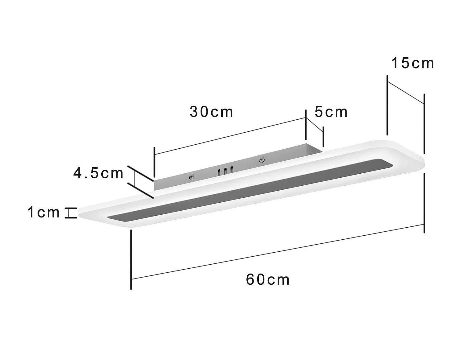 NETTLIFE Plafonnier LED à intensité variable avec télécommande 60 cm 23 W Bureau Couloir Moderne Salon Blanc Chambre Cuisine Salle d'étude
