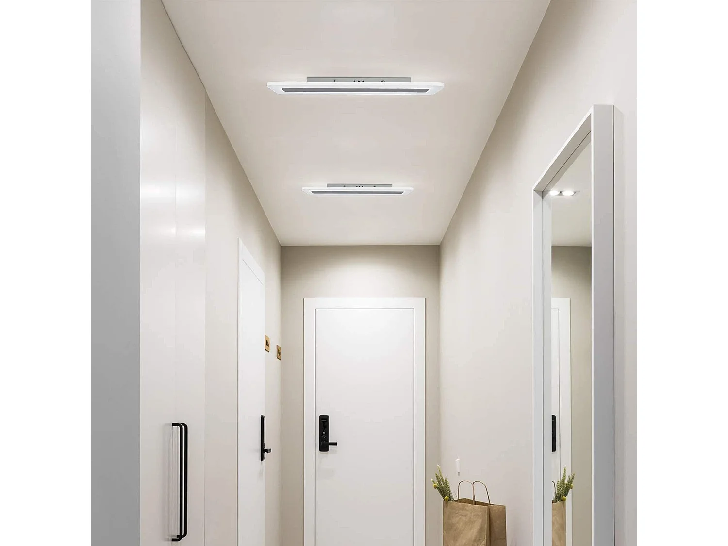 NETTLIFE Plafonnier LED à intensité variable avec télécommande 60 cm 23 W Bureau Couloir Moderne Salon Blanc Chambre Cuisine Salle d'étude