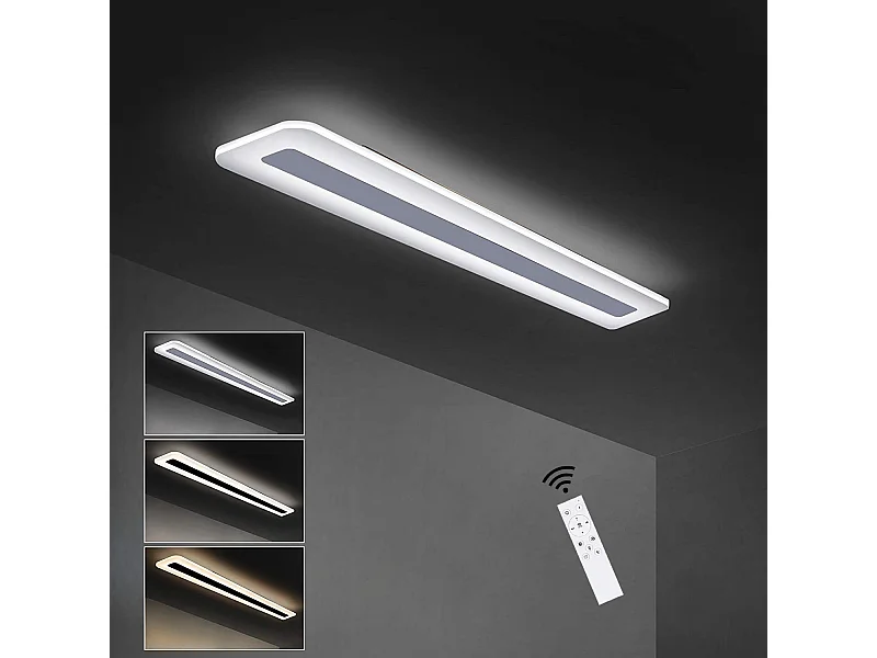 NETTLIFE ściemnialna lampa sufitowa LED z pilotem 60cm 23W przedpokój biurowy nowoczesny salon biała sypialnia kuchnia gabinet