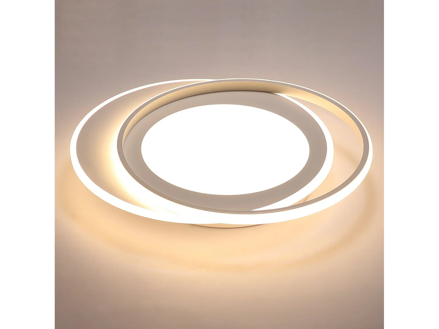 NETTLIFE Lampa sufitowa LED do salonu z pilotem Sypialnia 66W Nowoczesna lampa kuchenna w kształcie pierścienia