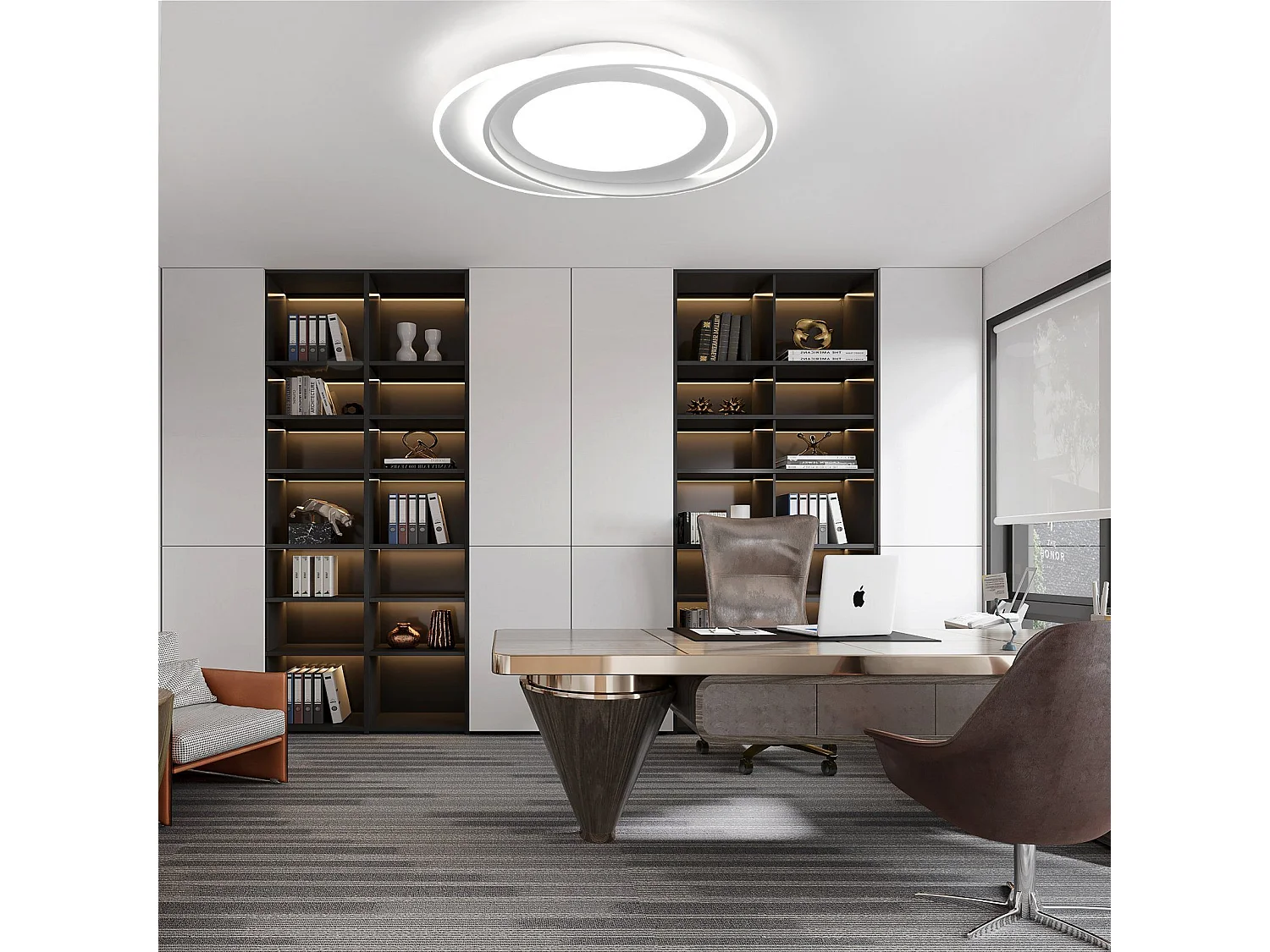 NETTLIFE Lampa sufitowa LED do salonu z pilotem Sypialnia 66W Nowoczesna lampa kuchenna w kształcie pierścienia