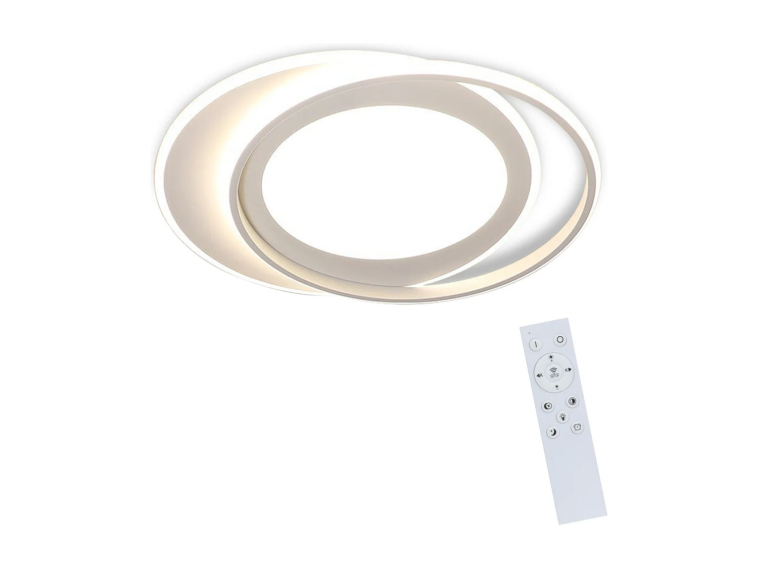 NETTLIFE Plafonnier LED Lampe de Salon Lampe avec Télécommande Chambre 66W Lampe de Cuisine Moderne Design Anneau