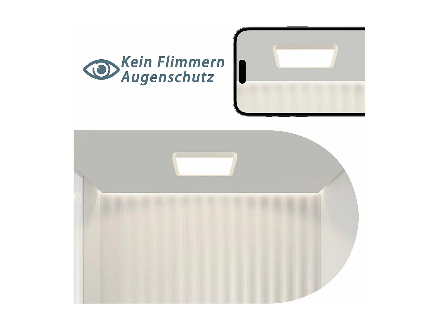 NETTLIFE Plafondlamp - LED - Ø 23 cm - witte plafonniére - 23W - warmwit licht - rechthoek