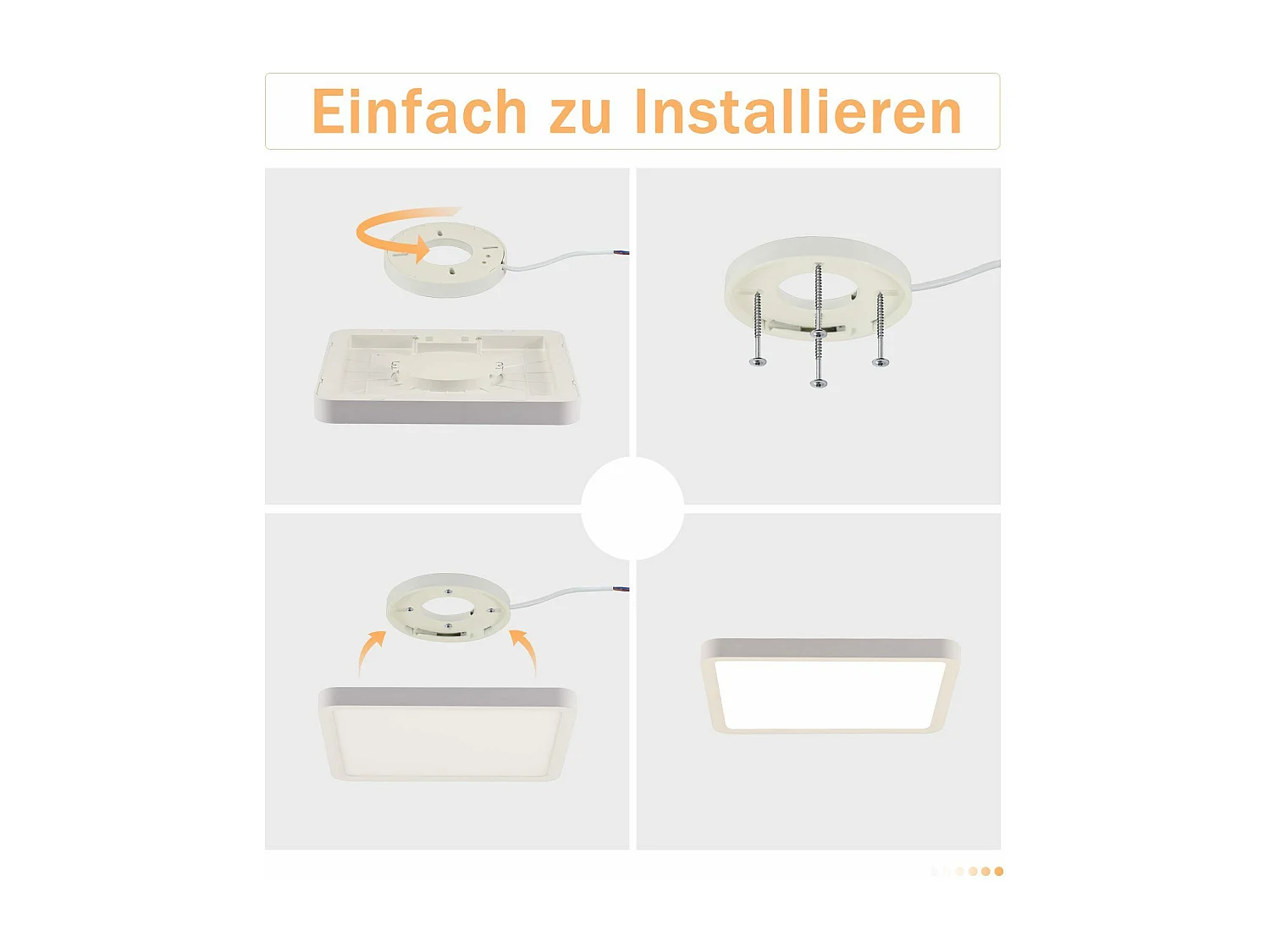 NETTLIFE Plafondlamp - LED - Ø 23 cm - witte plafonniére - 23W - warmwit licht - rechthoek