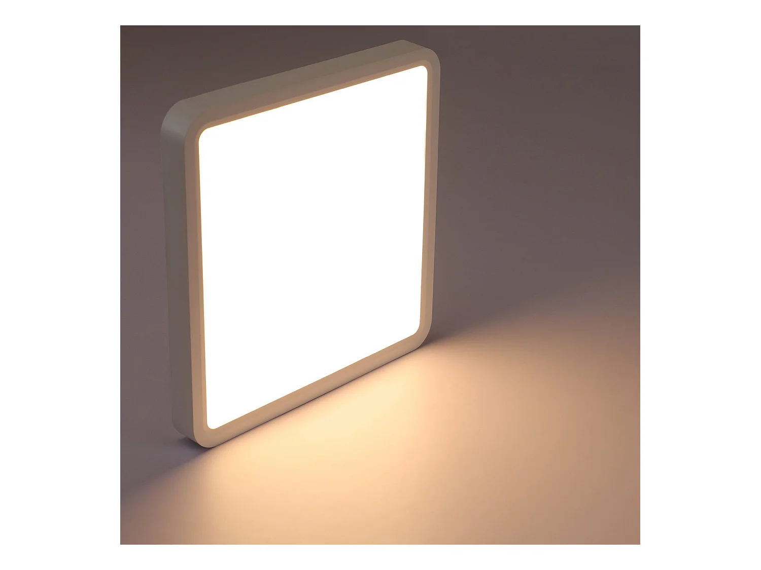 NETTLIFE Plafonnier LED 23W lampe de chambre IP44 blanc chaud 23cm lampe de cuisine lampe de salle de bain carrée lampe de couloir pour cuisine