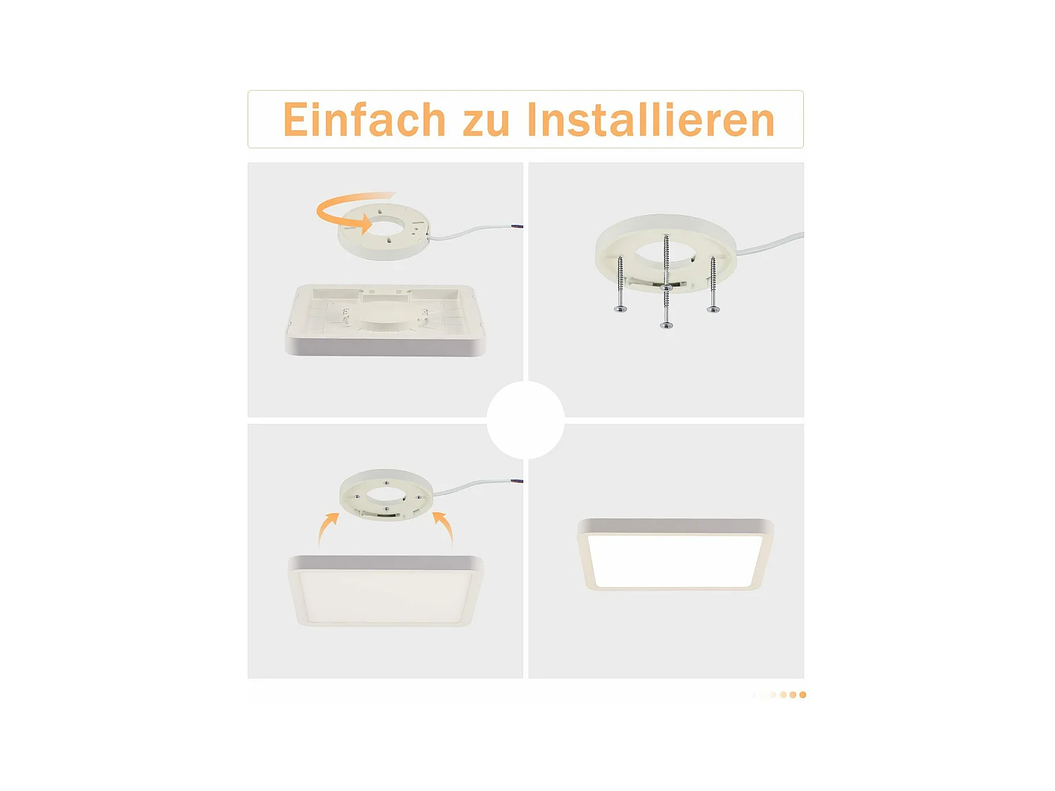 NETTLIFE Plafonnier LED 23W lampe de chambre IP44 blanc chaud 23cm lampe de cuisine lampe de salle de bain carrée lampe de couloir pour cuisine