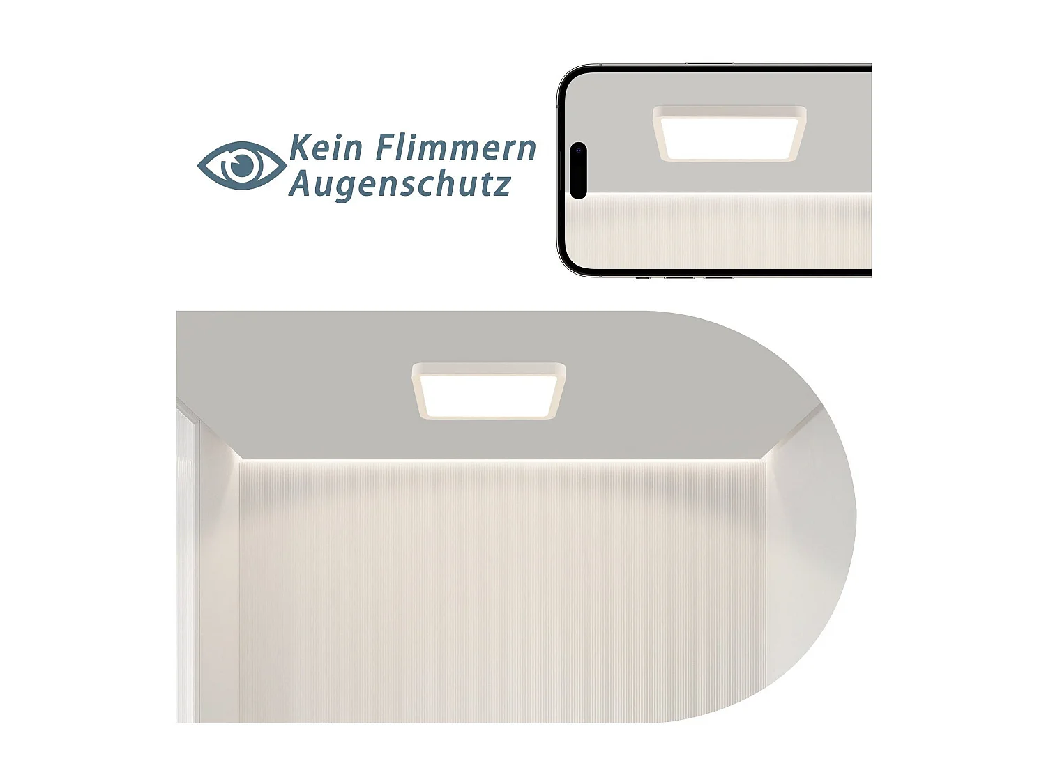 NETTLIFE Plafonnier LED 23W lampe de chambre IP44 blanc chaud 23cm lampe de cuisine lampe de salle de bain carrée lampe de couloir pour cuisine