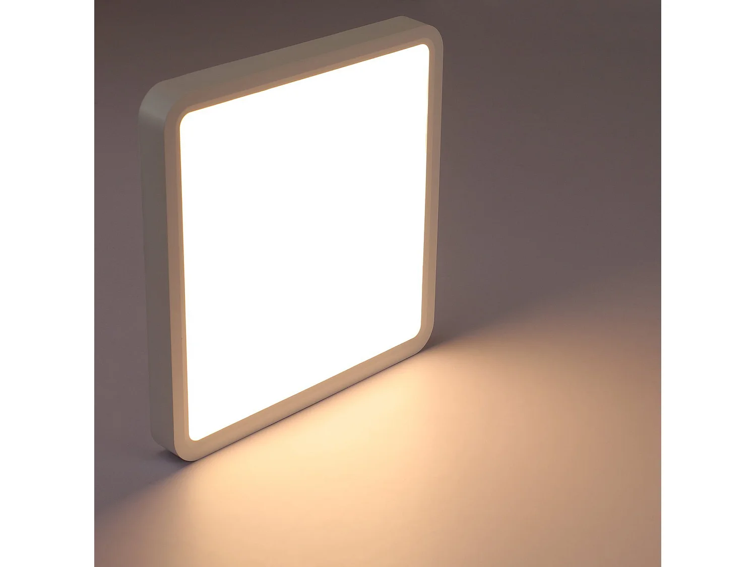 NETTLIFE Plafonnier LED 23W lampe de chambre IP44 blanc chaud 23cm lampe de cuisine lampe de salle de bain carrée lampe de couloir pour cuisine