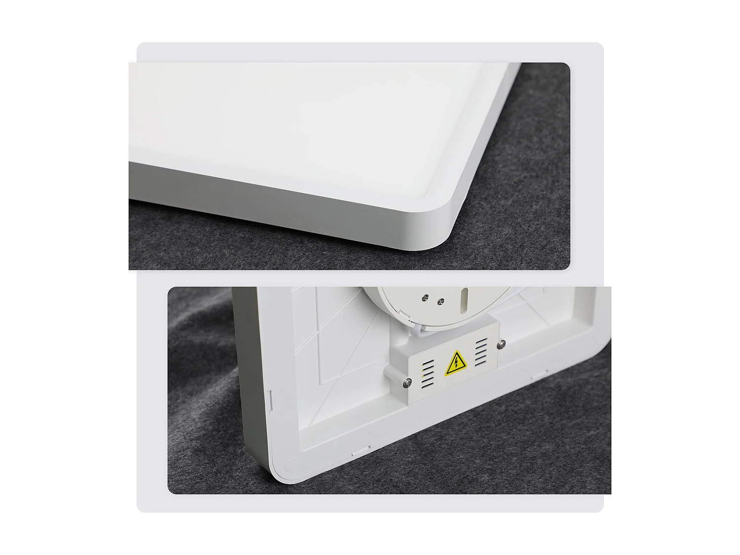 NETTLIFE Plafonnier LED 23W lampe de chambre IP44 blanc chaud 23cm lampe de cuisine lampe de salle de bain carrée lampe de couloir pour cuisine