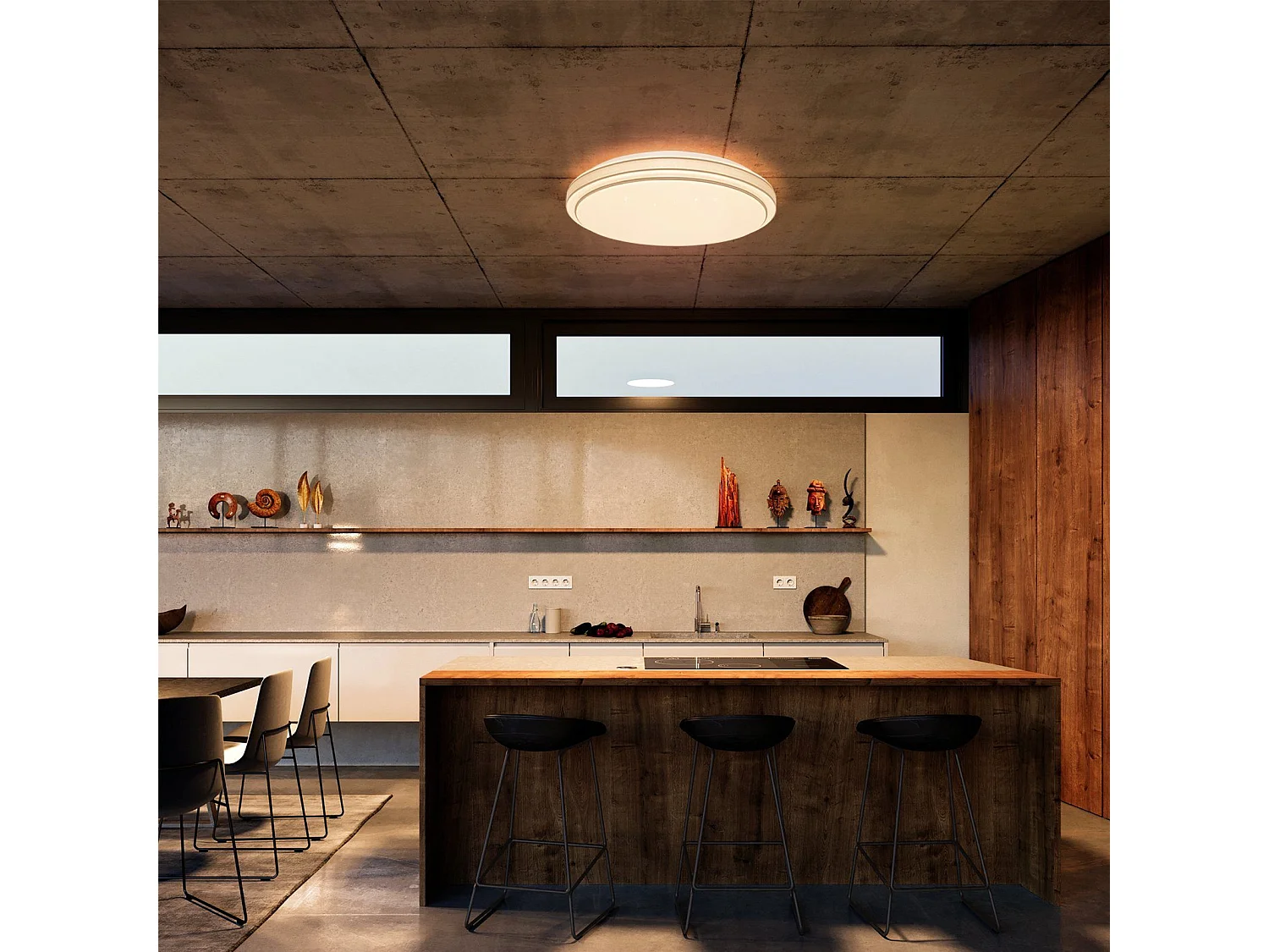 NETTLIFE LED Plafondlamp - rond - zilver - modern - 23W - dimbaar slaapkamerlamp met afstandsbediening - 27cm sterrenhemel hallamp - voor woonkamer | hal | keuken