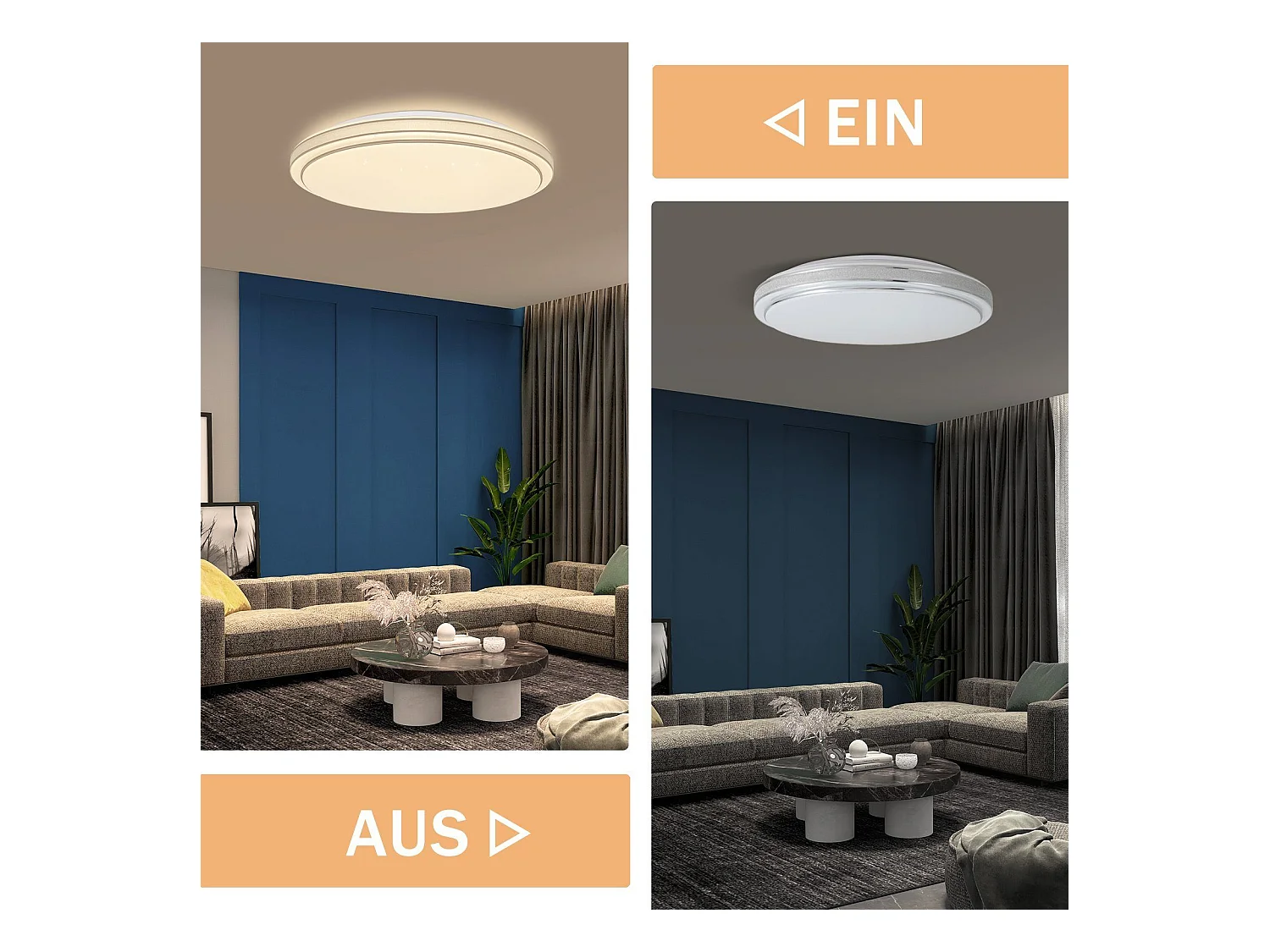 NETTLIFE LED Plafondlamp - rond - zilver - modern - 23W - dimbaar slaapkamerlamp met afstandsbediening - 27cm sterrenhemel hallamp - voor woonkamer | hal | keuken