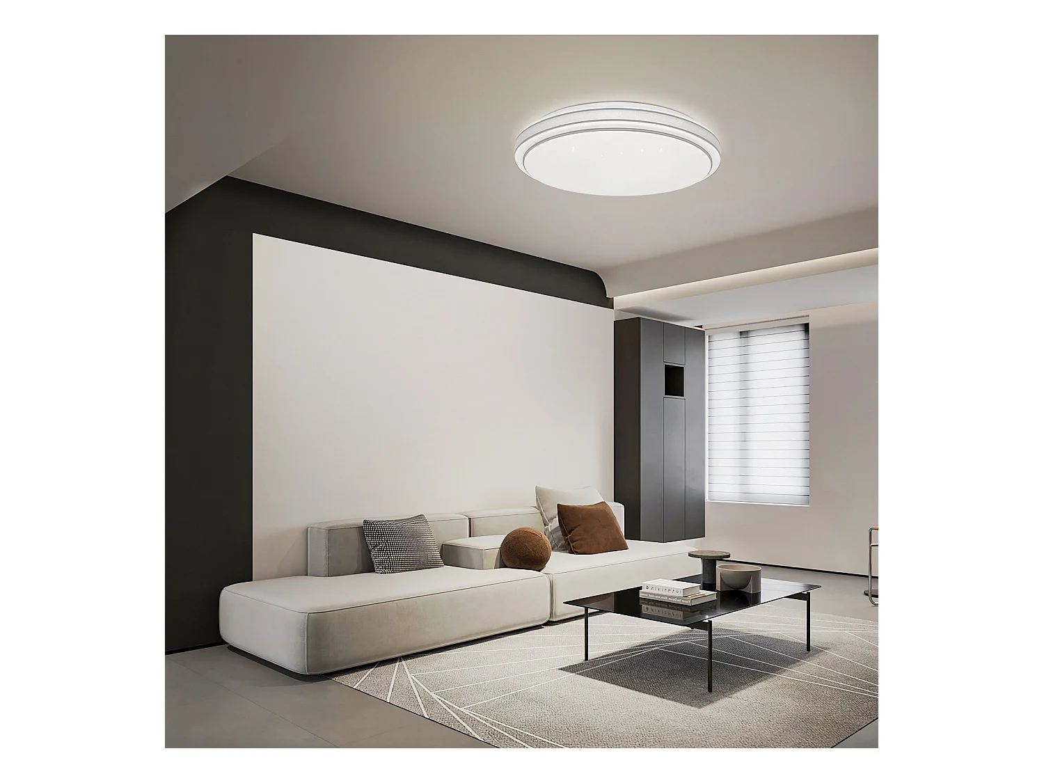 NETTLIFE LED Plafondlamp - rond - zilver - modern - 23W - dimbaar slaapkamerlamp met afstandsbediening - 27cm sterrenhemel hallamp - voor woonkamer | hal | keuken