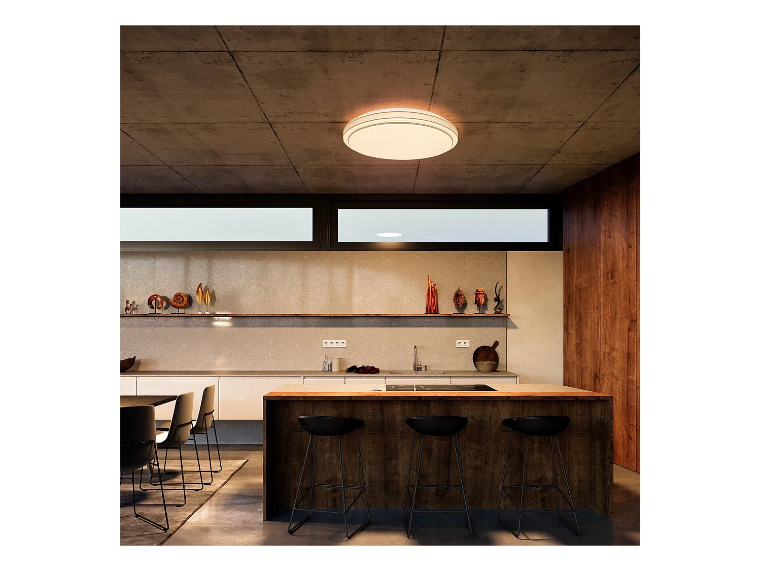 NETTLIFE LED Plafondlamp - rond - zilver - modern - 23W - dimbaar slaapkamerlamp met afstandsbediening - 27cm sterrenhemel hallamp - voor woonkamer | hal | keuken