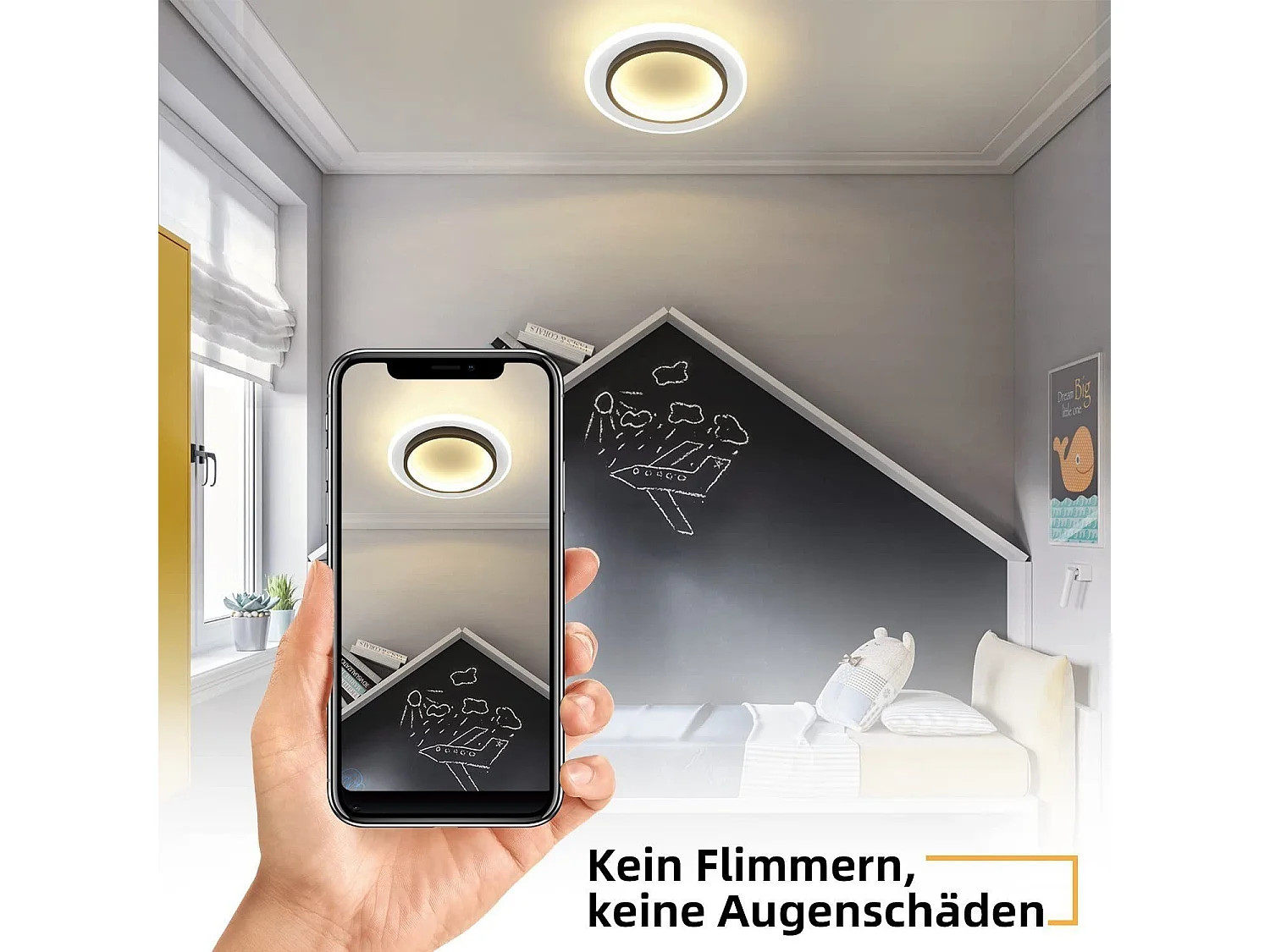 NETTLIFE Plafonnier LED Blanc 14W Rond lampe de couloir 3000K blanc chaud design moderne lampe de couloir plafonnier 23,5cm pour cuisine salon