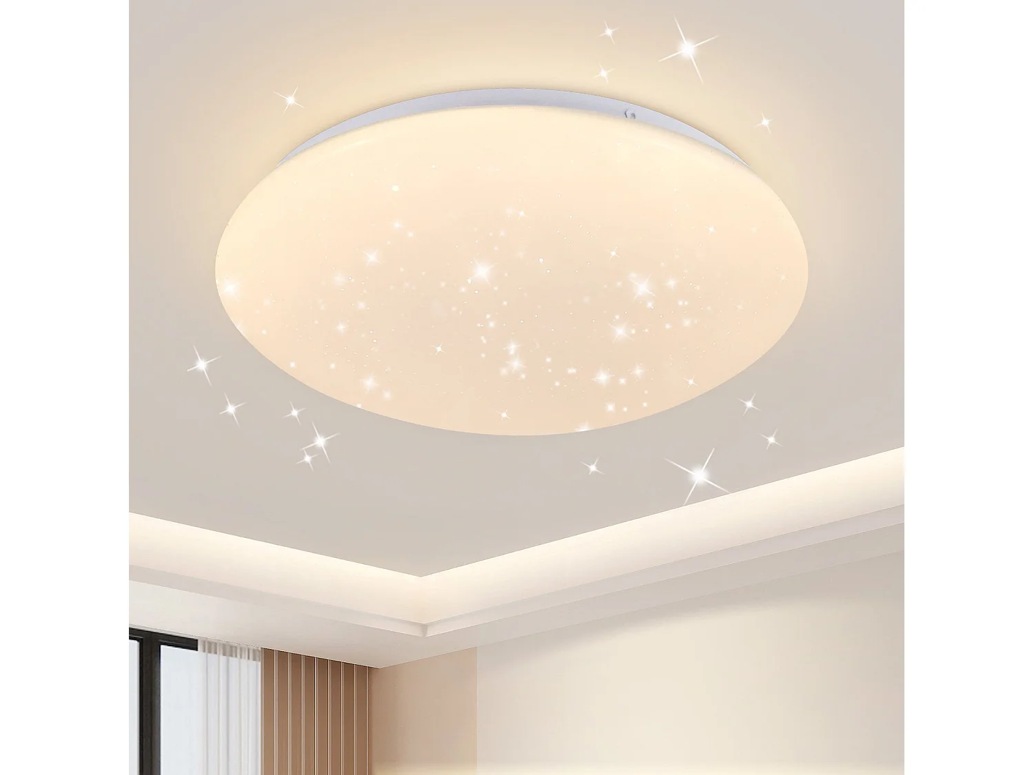 NETTLIFE LED Plafondlamp wit rond 3000K warm wit keukenlamp sterrenhemel kinderkamer lamp 25cm 12W plafondverlichting voor kinderkamer | woonkamer | hal
